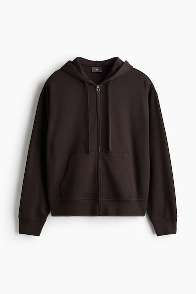 ルーズフィット ジャージーフルジップフーデッドジャケット