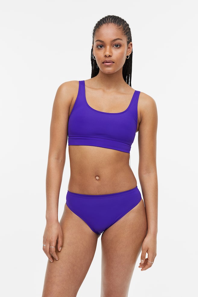 Sports bikini bottoms - Dark purple/Black/Dark khaki green - 1