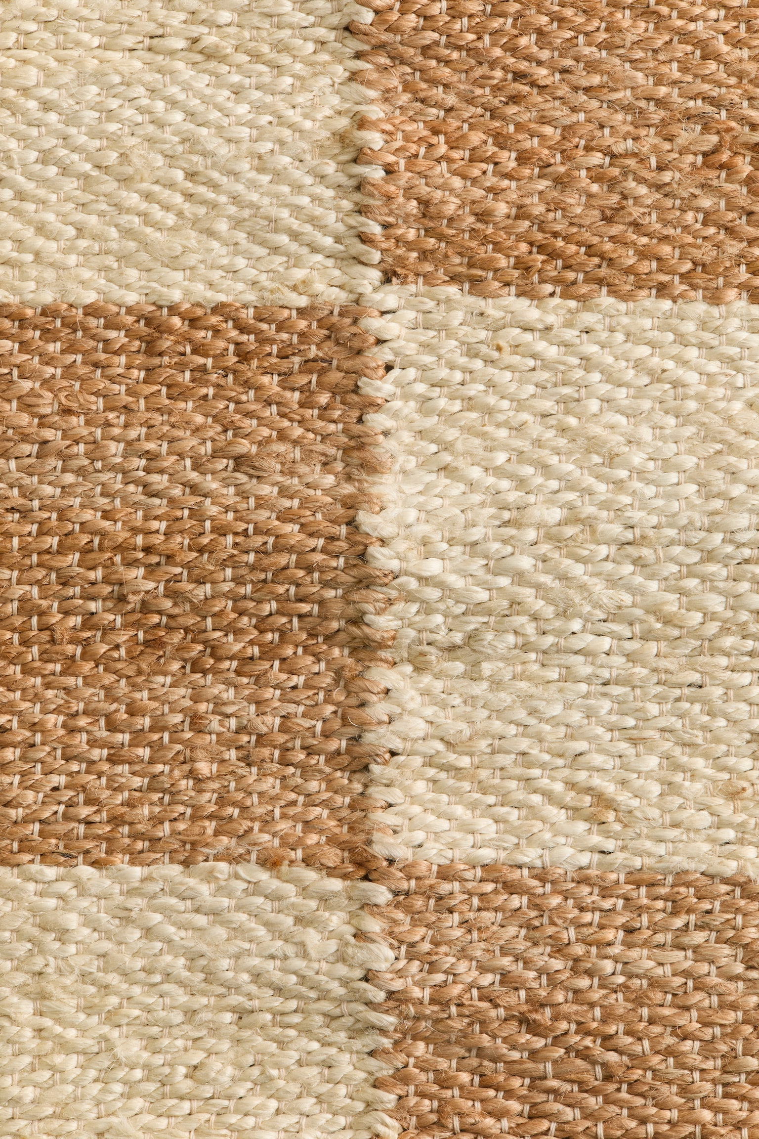 Jutový koberček - Béžová/károvaná - 3