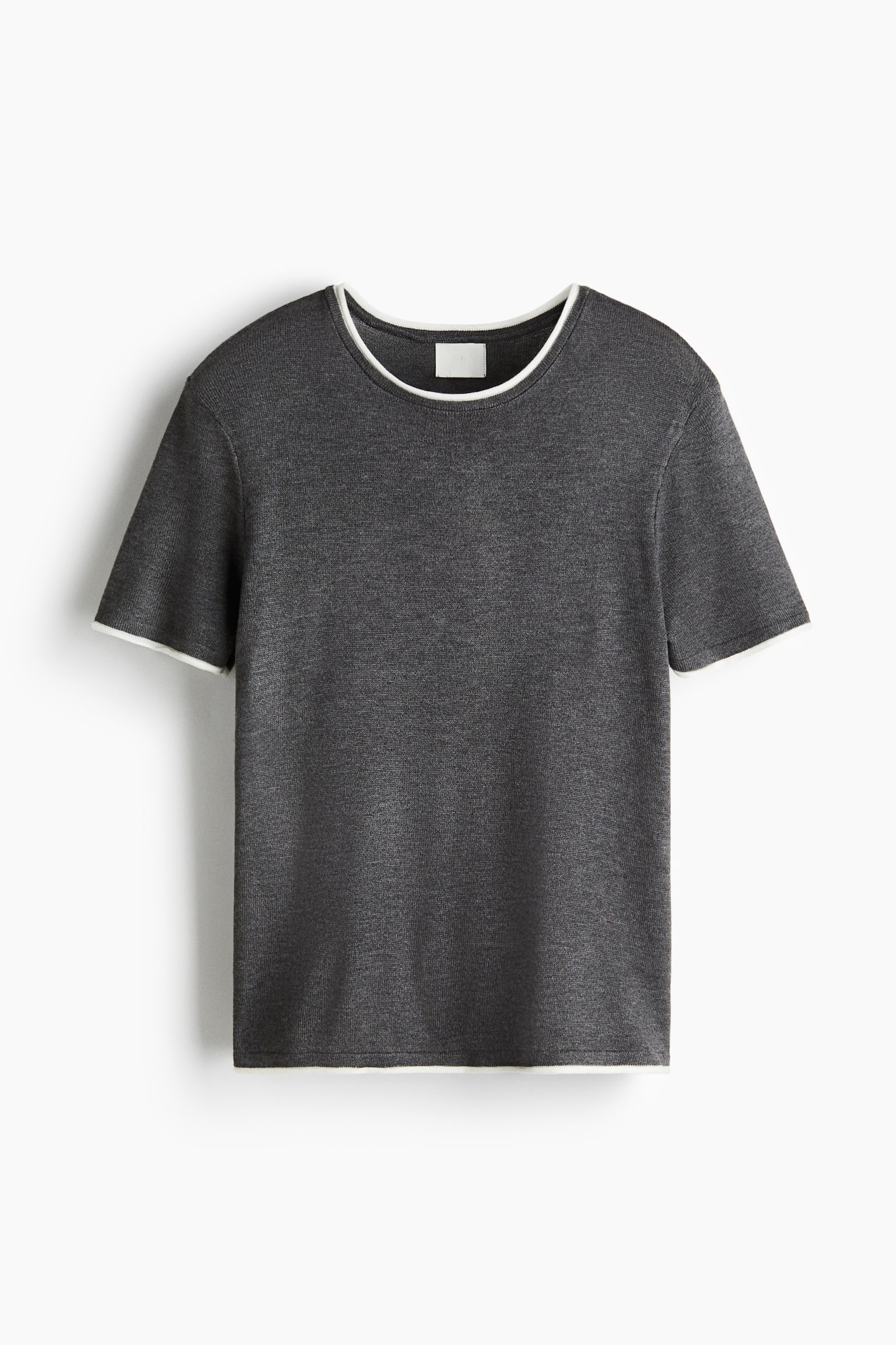 Женский топ H&M Fine-Knit Top, цвет: Тёмный серый — фото 1