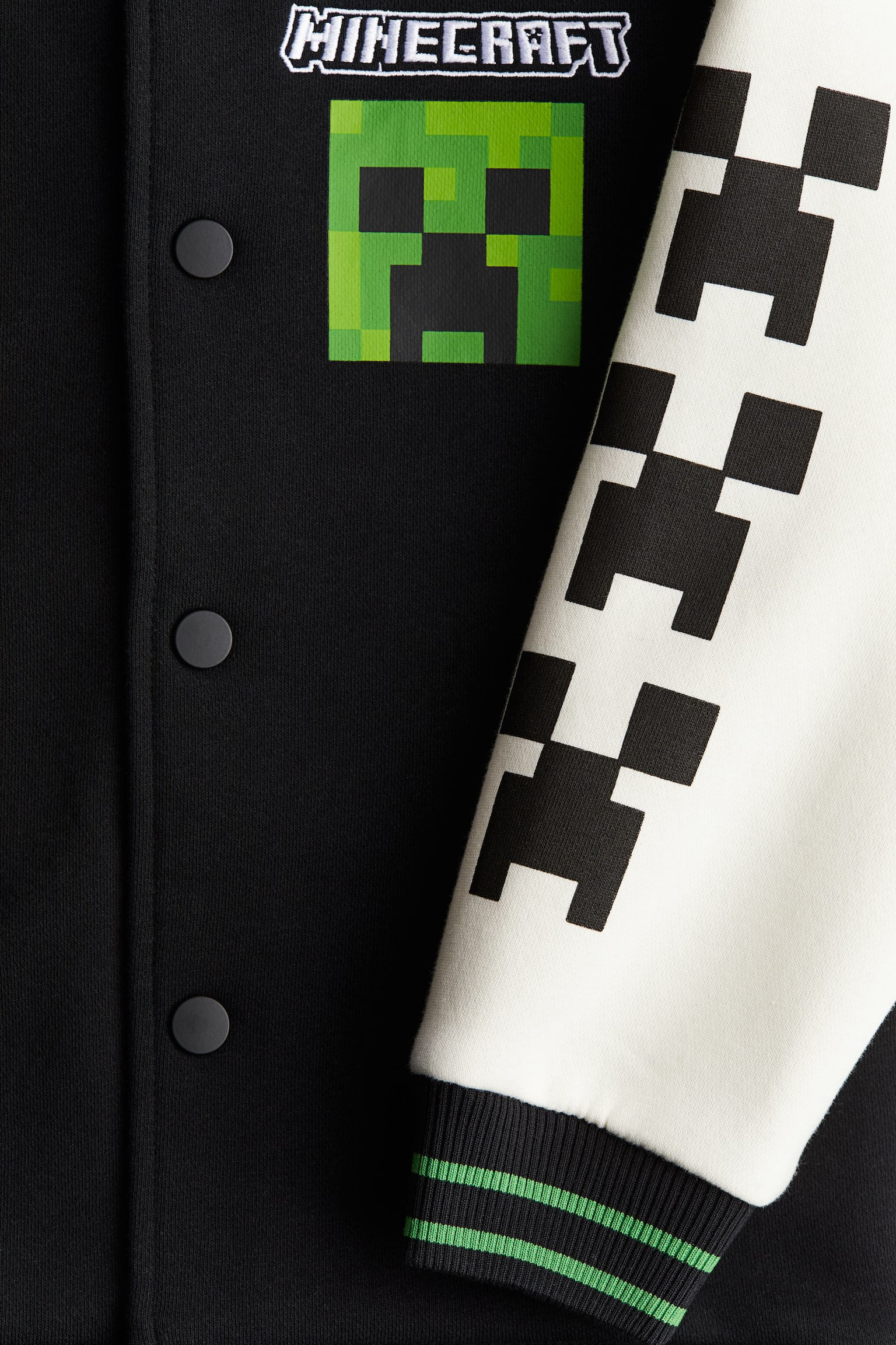 Oversized printed baseball jacket - Black/Minecraft - 3