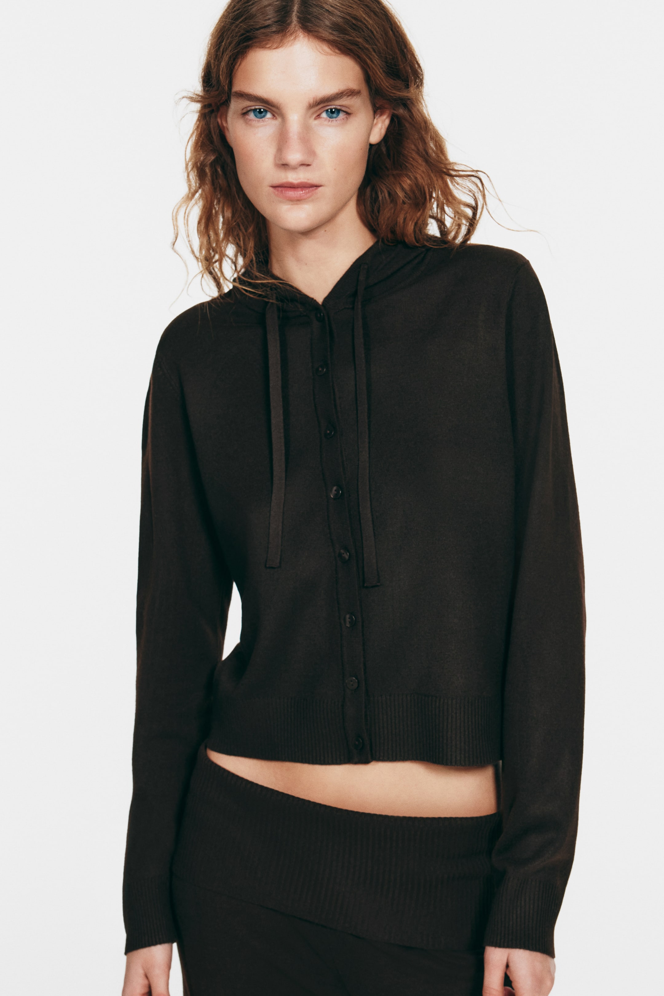 이미지 확대 보기: 후드 가디건 - 다크 브라운 - 여성 | H&M KR 3