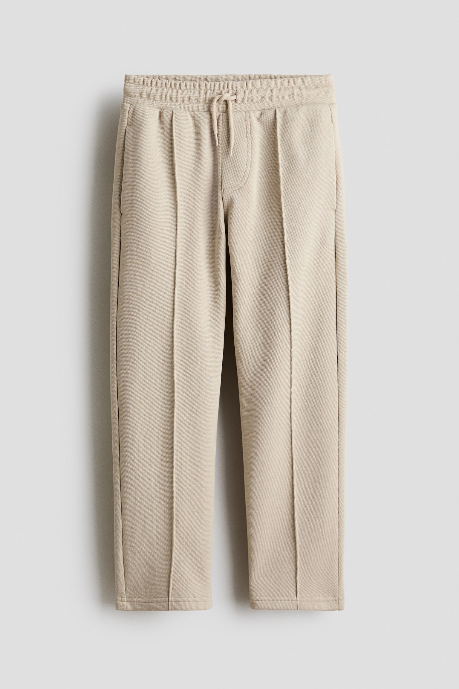 Pantalon jogger en piqué - Grège/Bleu marine