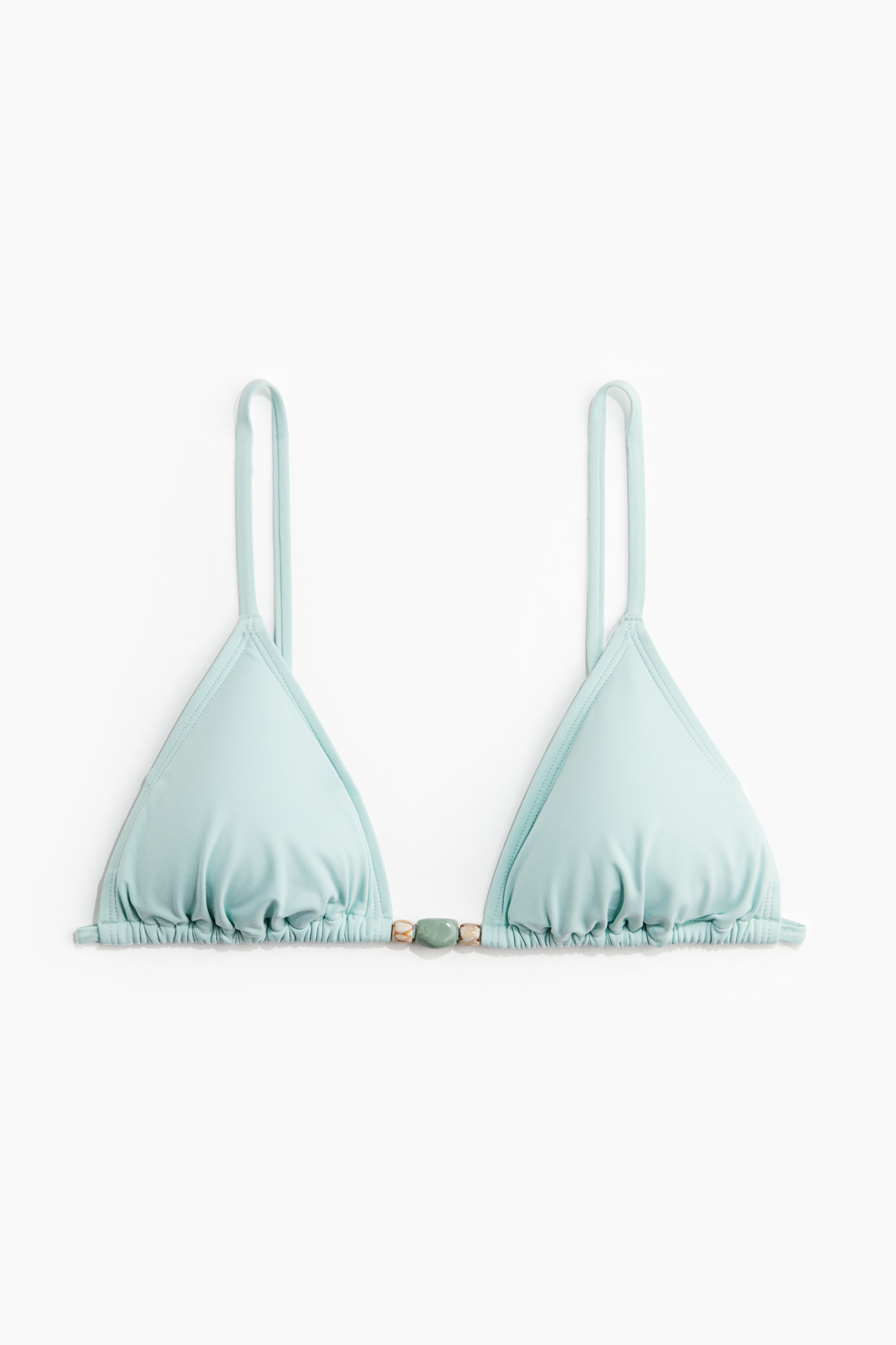 Padded triangle bikini top - Light turquoise/Black