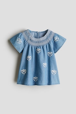 Jeansklänning med broderier