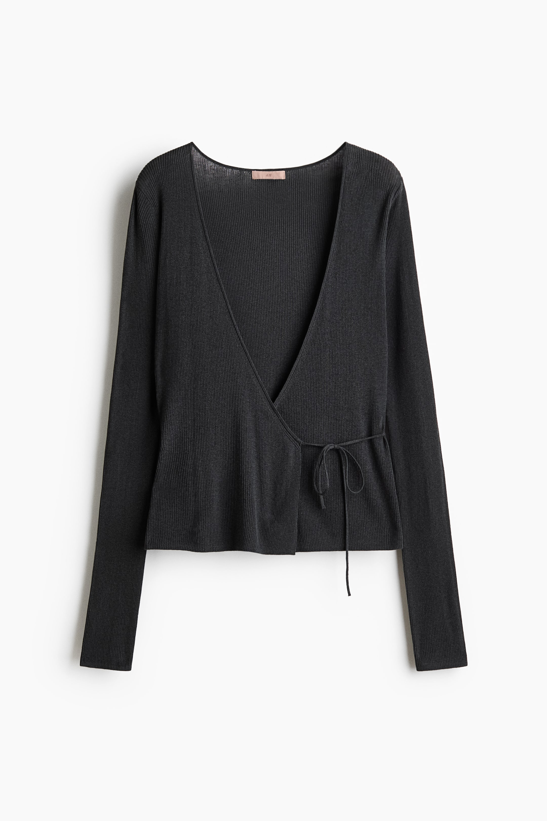 Rib-Knit Wrap Cardigan