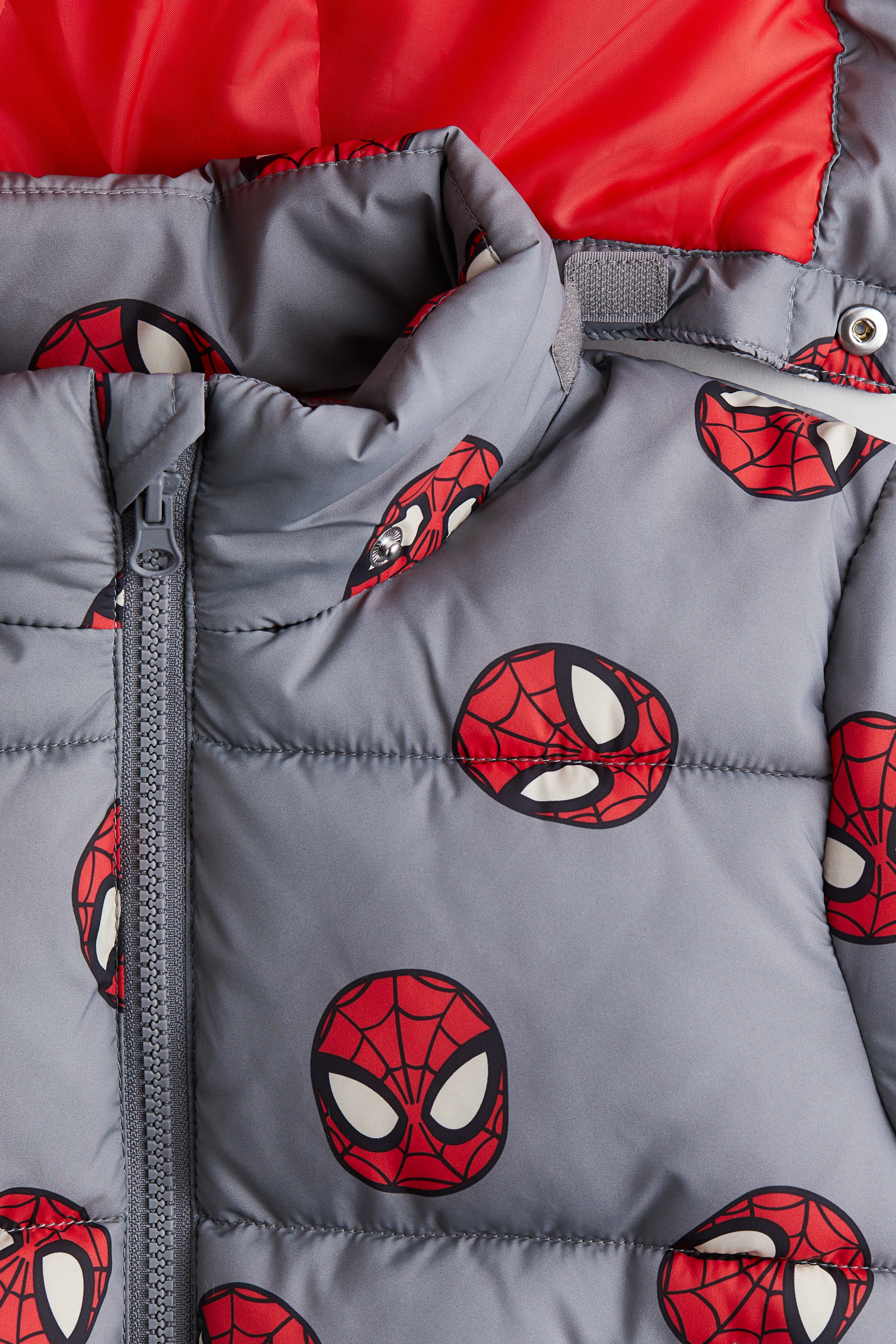 Water-repellent puffer jacket Grey/Spider-Man Kids H&M IN