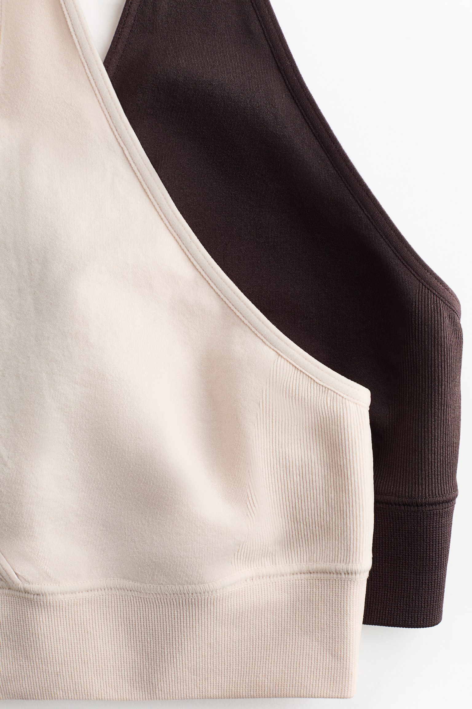 MAMA 2-pack seamless nursing bras - Light beige/Dark brown/Grey marl/Black - 6