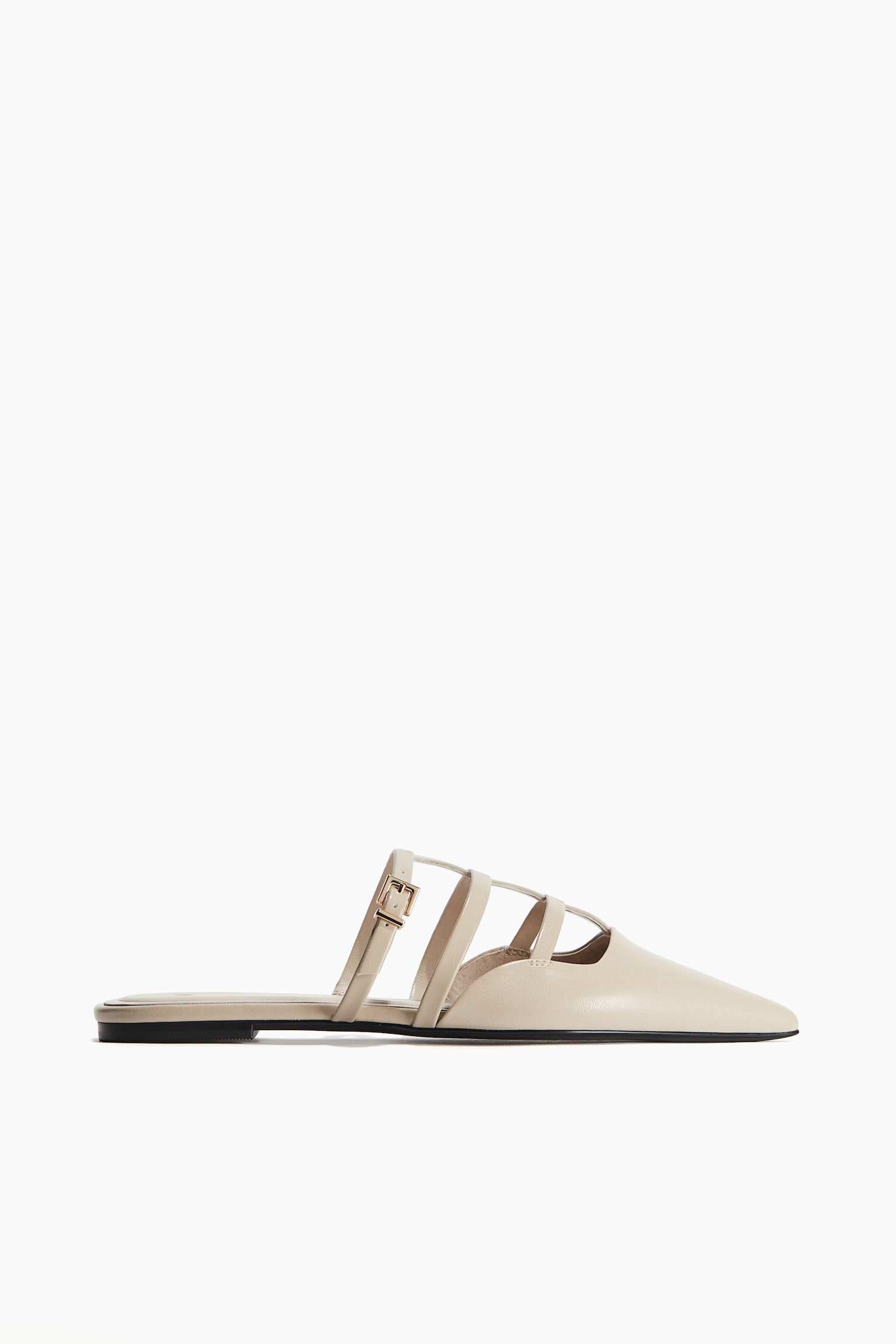 Pointed Mules - Light beige/Black - 4