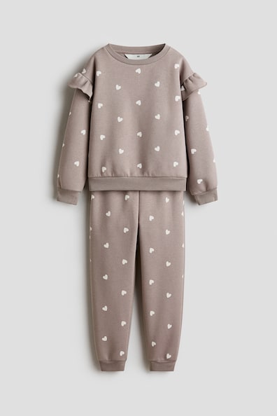 2-piece brushed-inside sweatshirt set