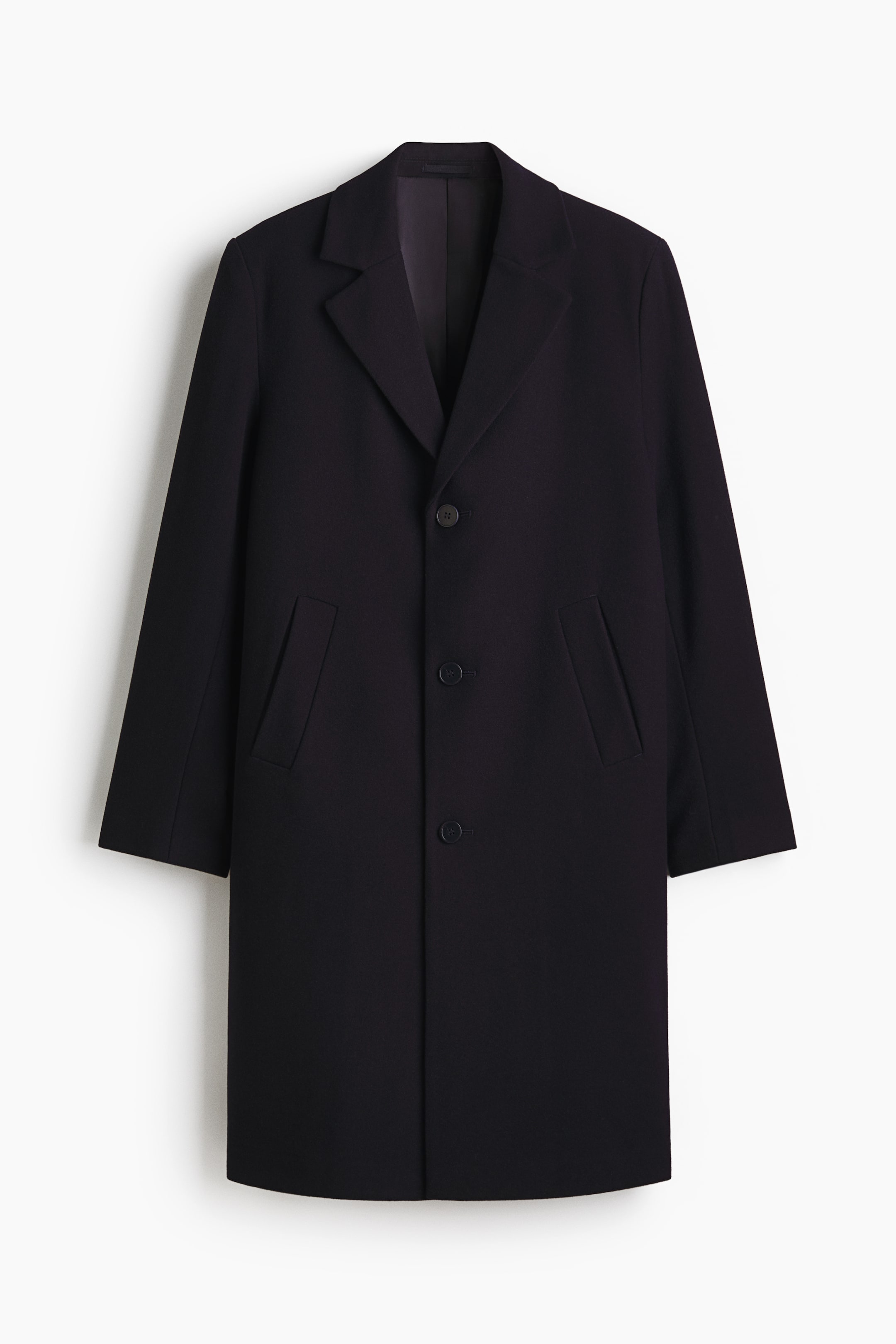 View larger image: Single-Breasted Wool-Blend Coat - Dark blue - Men | H&M US 6