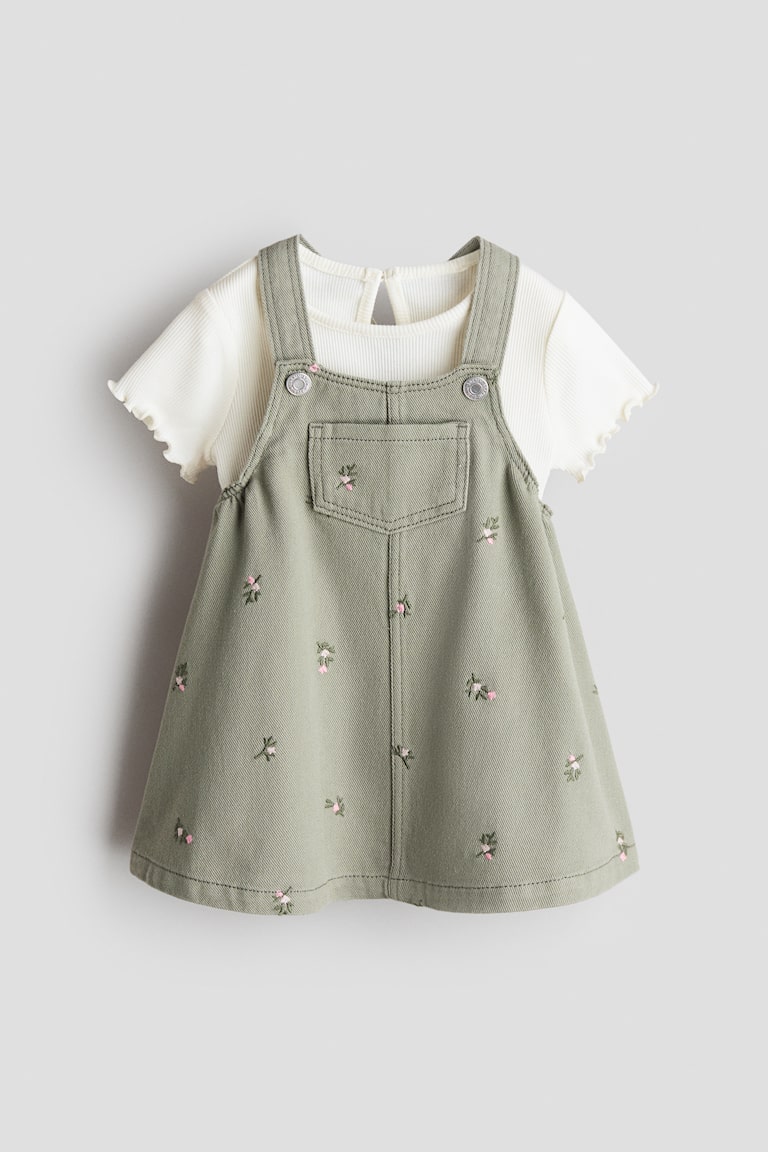 green overall dress Tima Corduroy Overall Dress (More Colors) – Grace Boutique main image 1