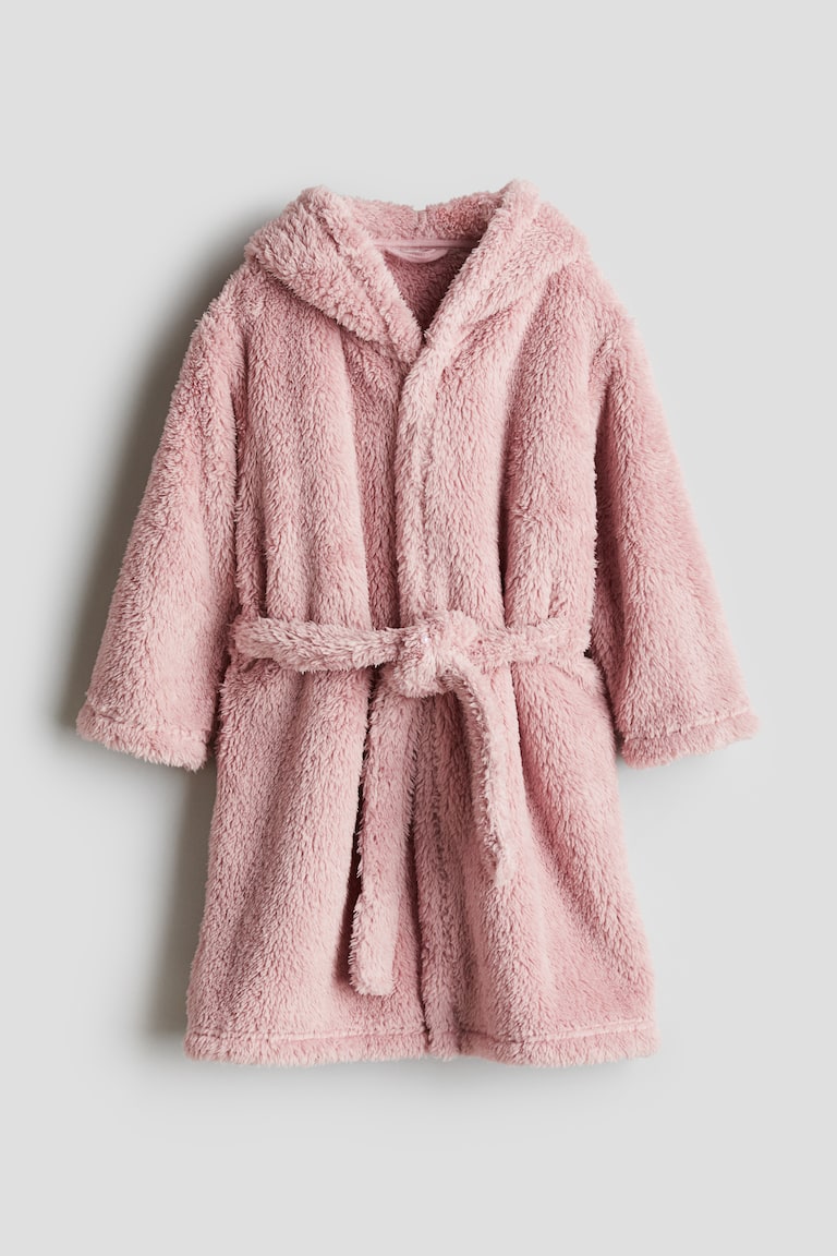 Dusty pink Fluffy dressing gown for kids | H&M MY