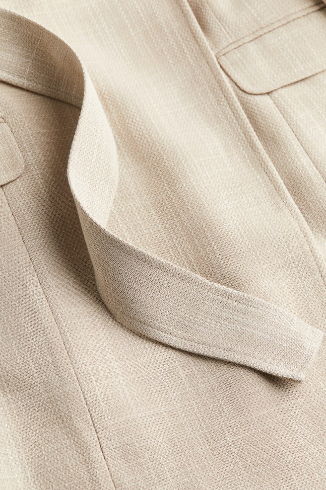 Robe blazer avec ceinture à nouer - Beige/Noir - 4