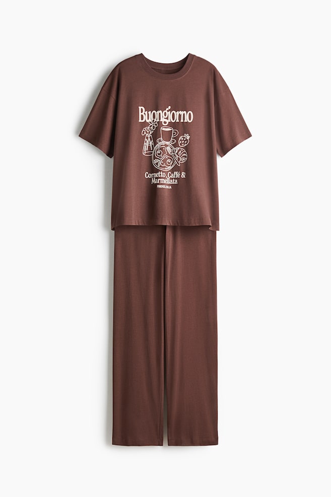 Cotton pyjamas - Brown/Buongiorno/Cream/Hearts/Cream/Floral - 1