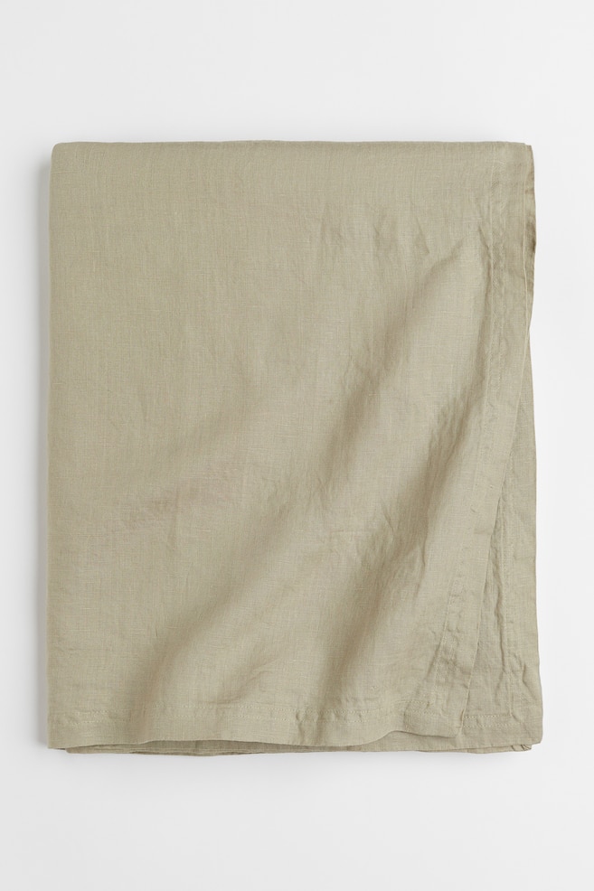 Washed linen tablecloth - Light khaki green/Beige/White/Grey - 1