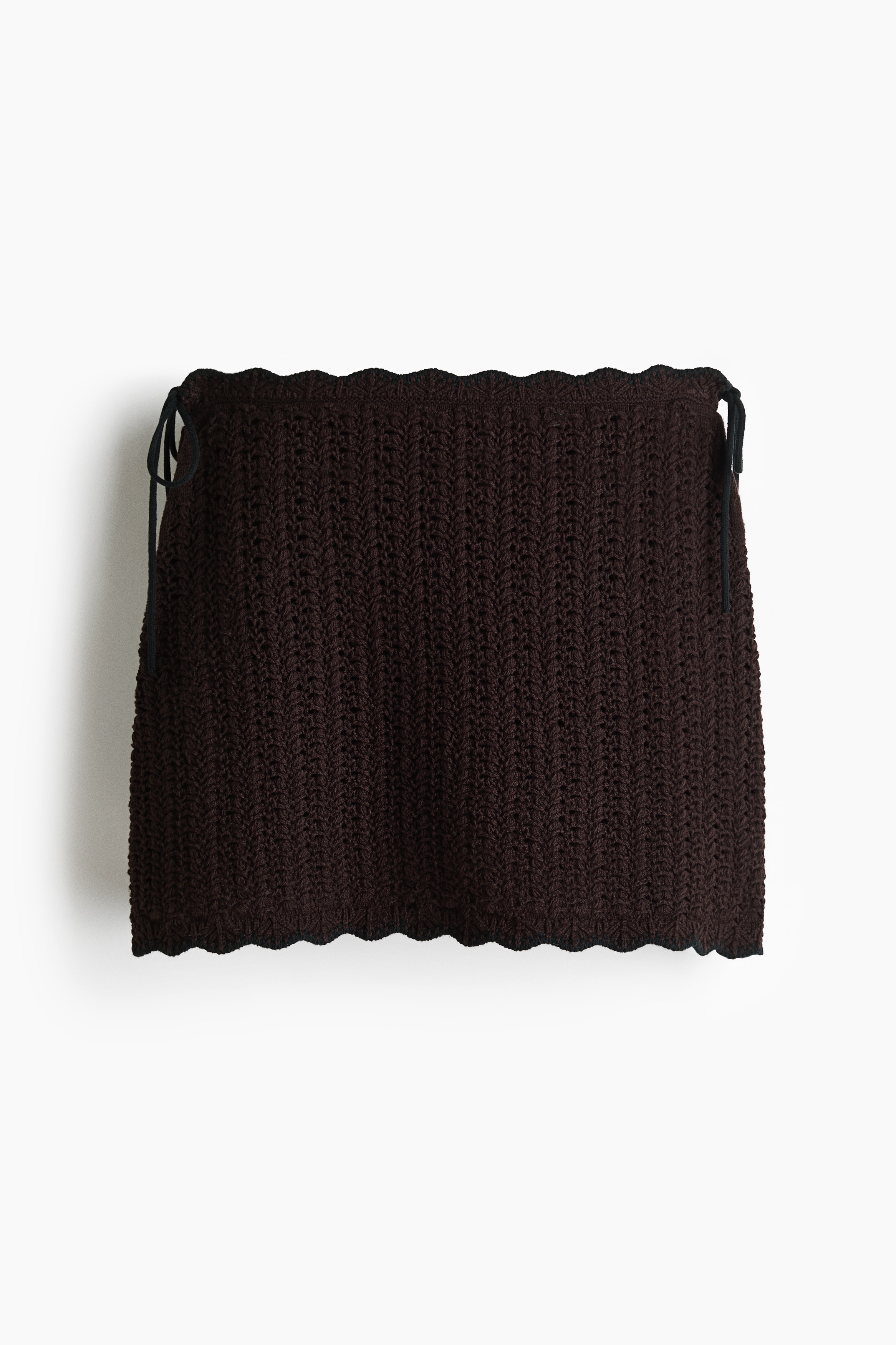 Gonna da mare effetto uncinetto - Marrone scuro