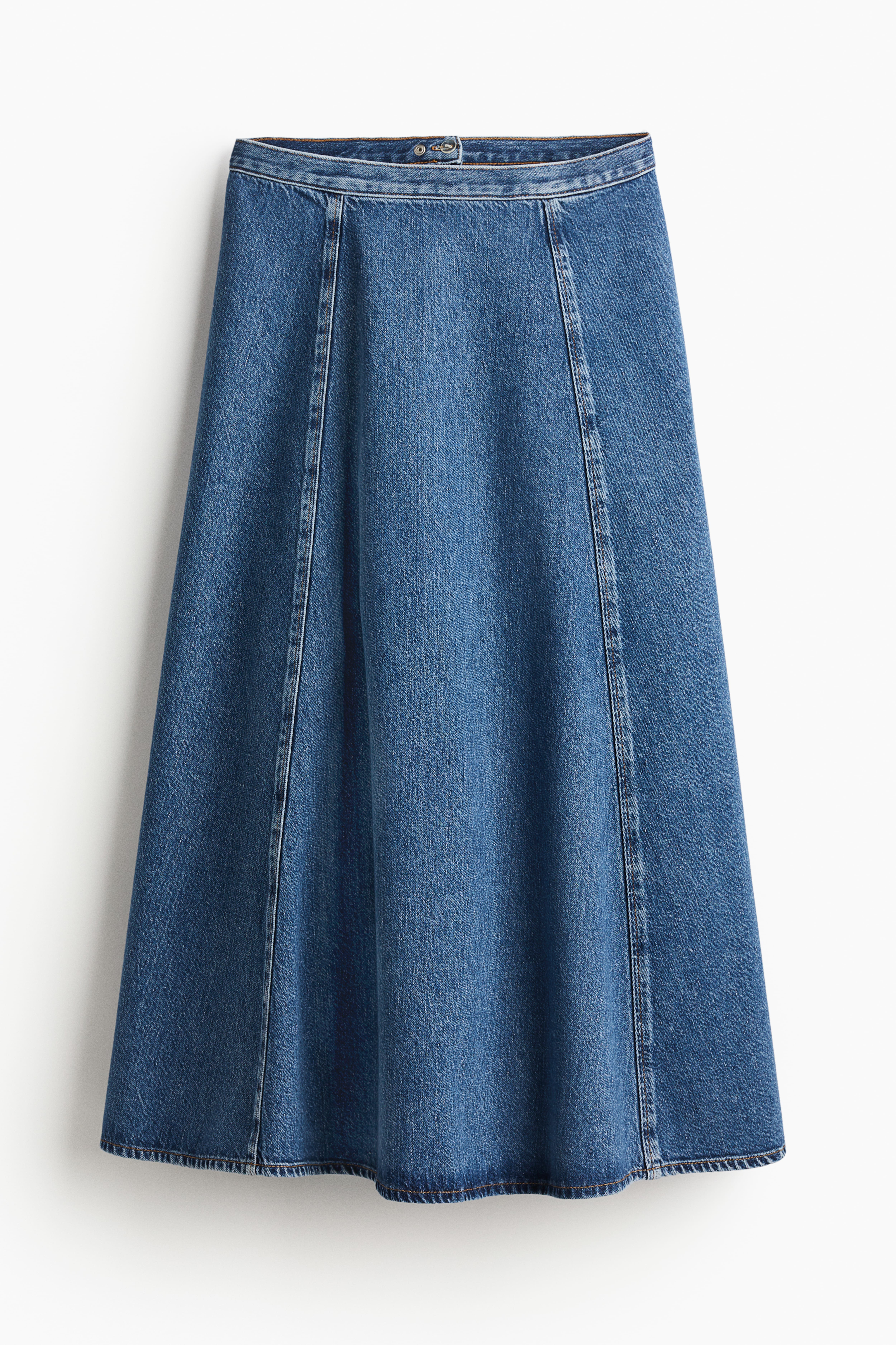 Women's Forever 21 Cotton Dark Wash Blue Jean Denim Flared Mini Skater Skirt  S | eBay