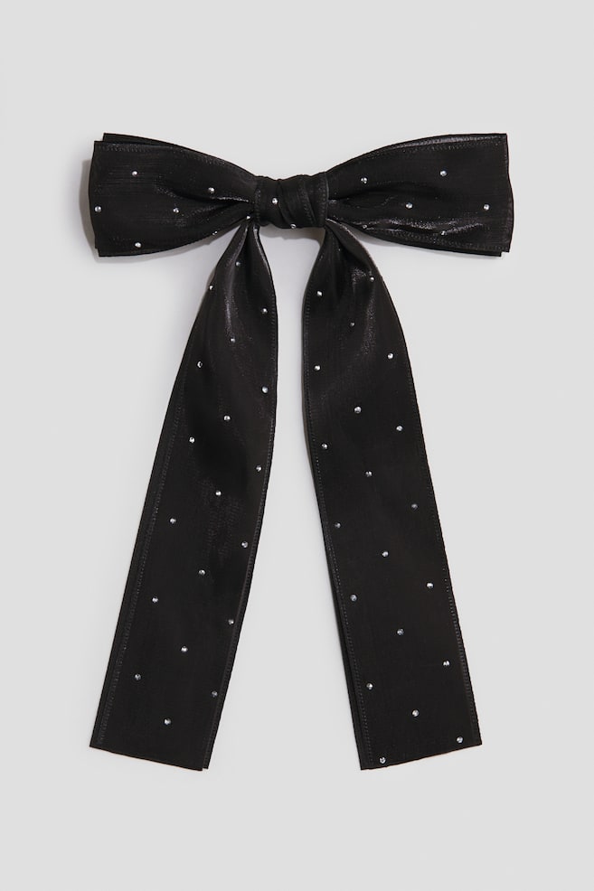 Hair Clip with Bow - Black - 1