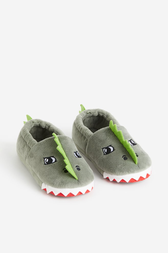 Soft slippers - Light green/Dinosaur - 1