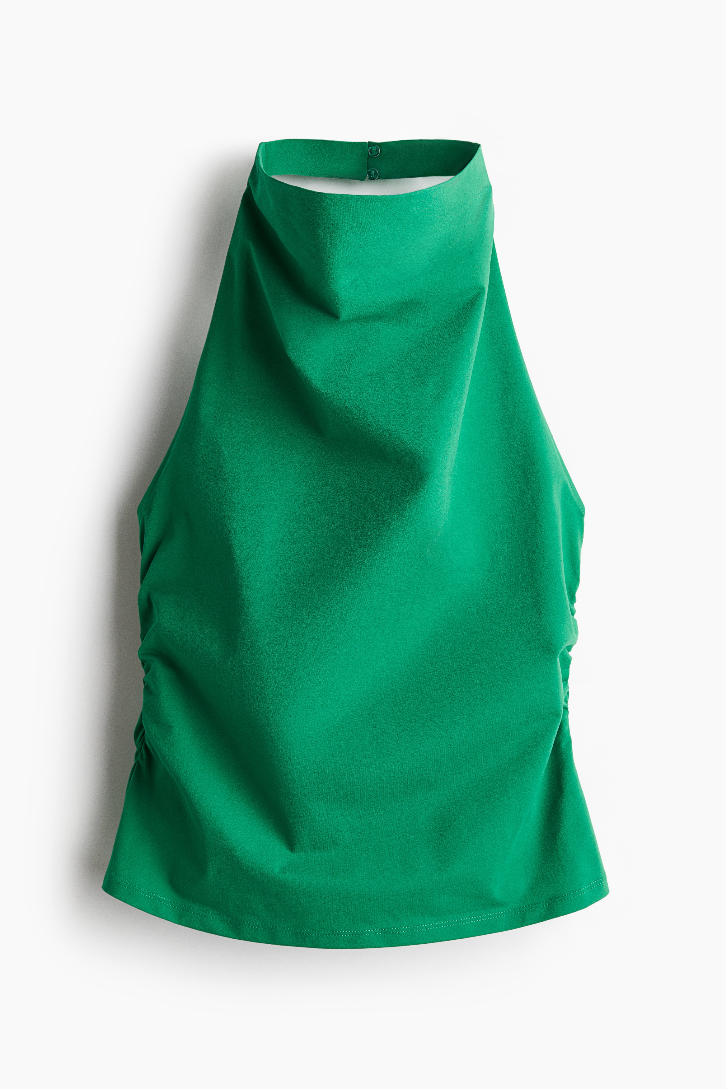 Nariasené tielko so zaväzovaním okolo krku - Zelená/Čierna