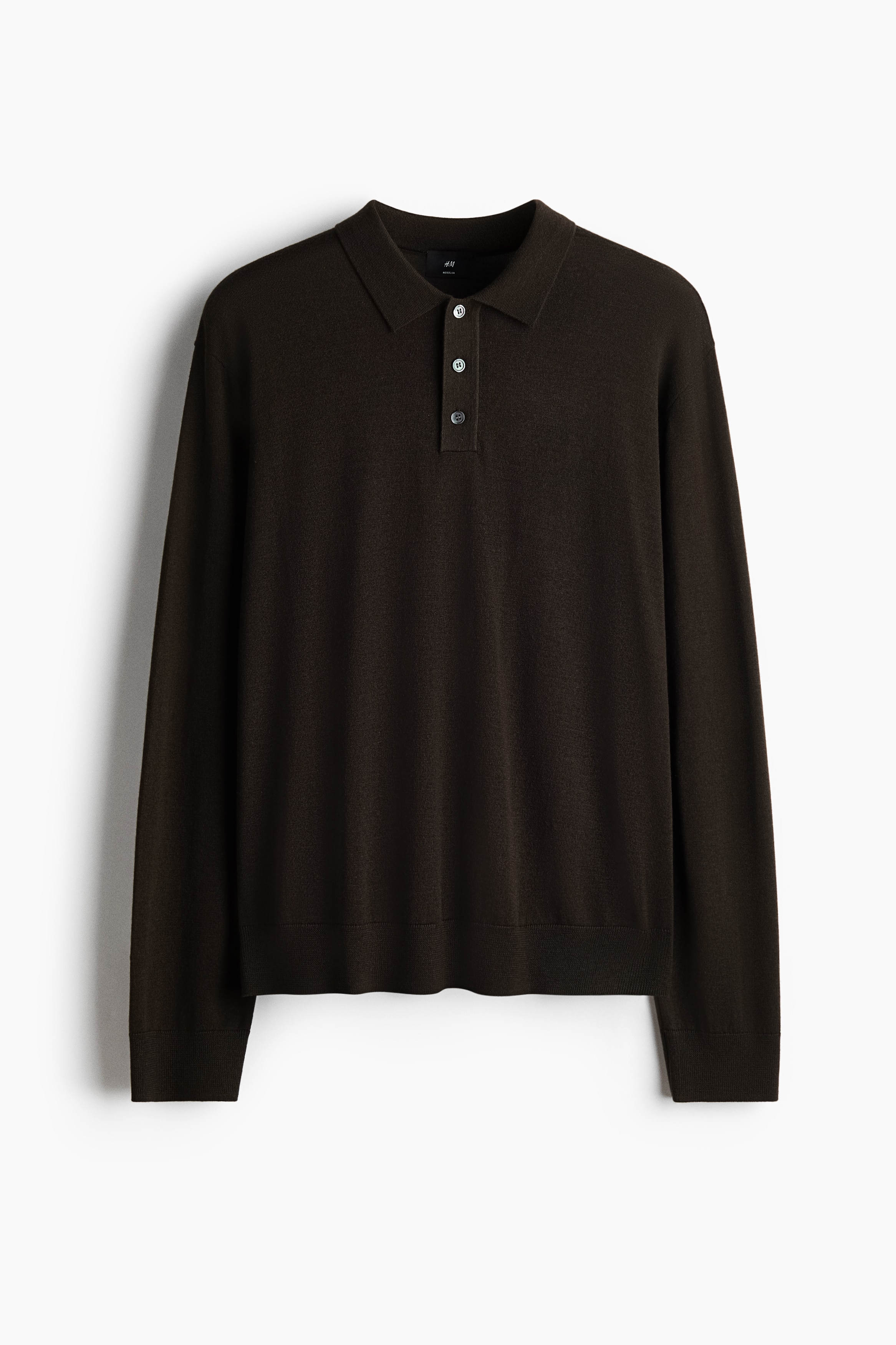 Regular Fit Merino wool polo shirt - Dark khaki green/Navy blue/Dark grey marl/Mole