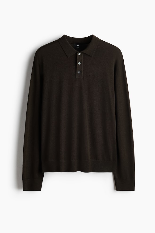 Polotrui van merinoswol - Regular Fit - Donker kakigroen/Taupe/Donkergrijs gemêleerd/Marineblauw - 1