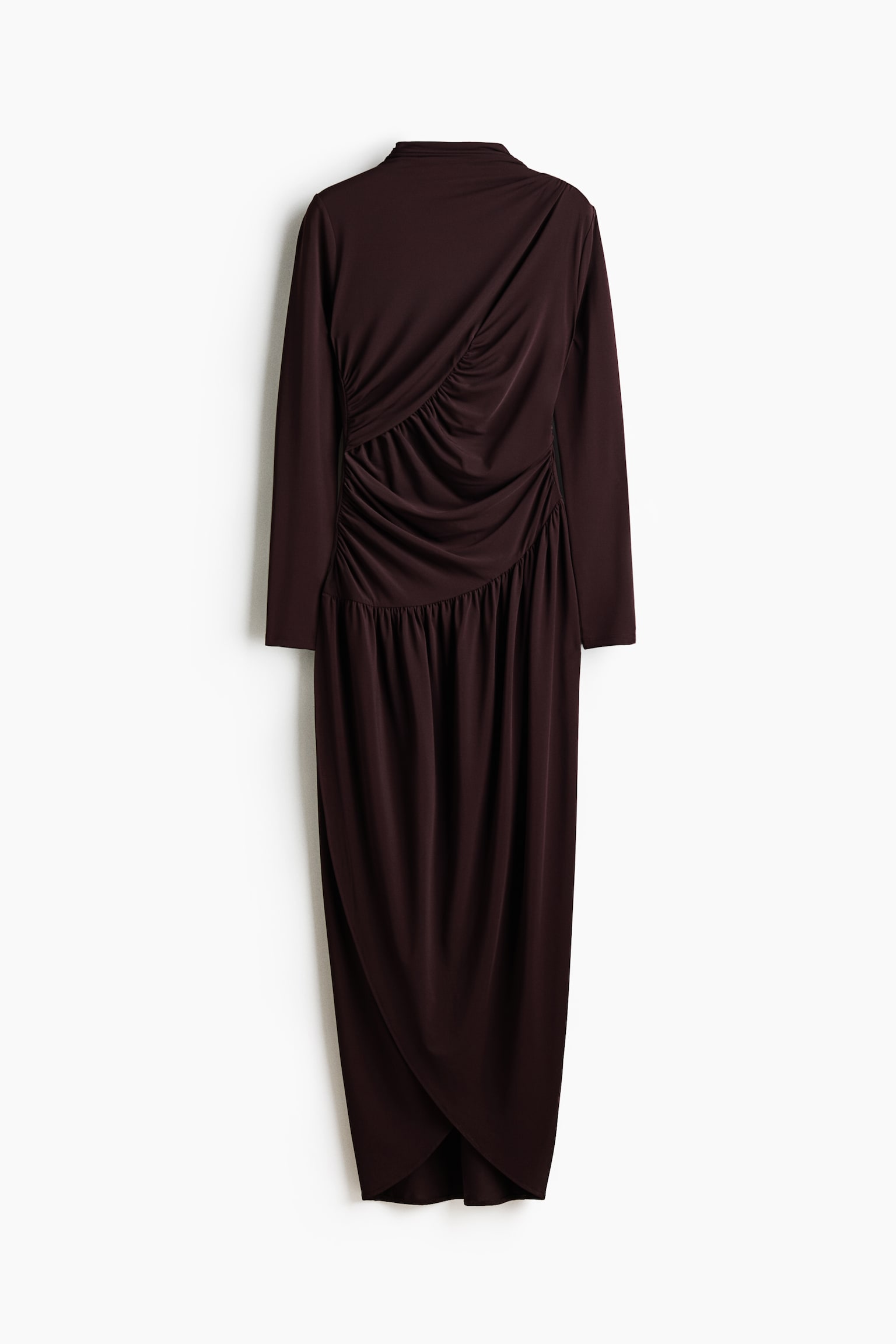 Draped jersey dress - Marron foncé/Rose ancien foncé - 1