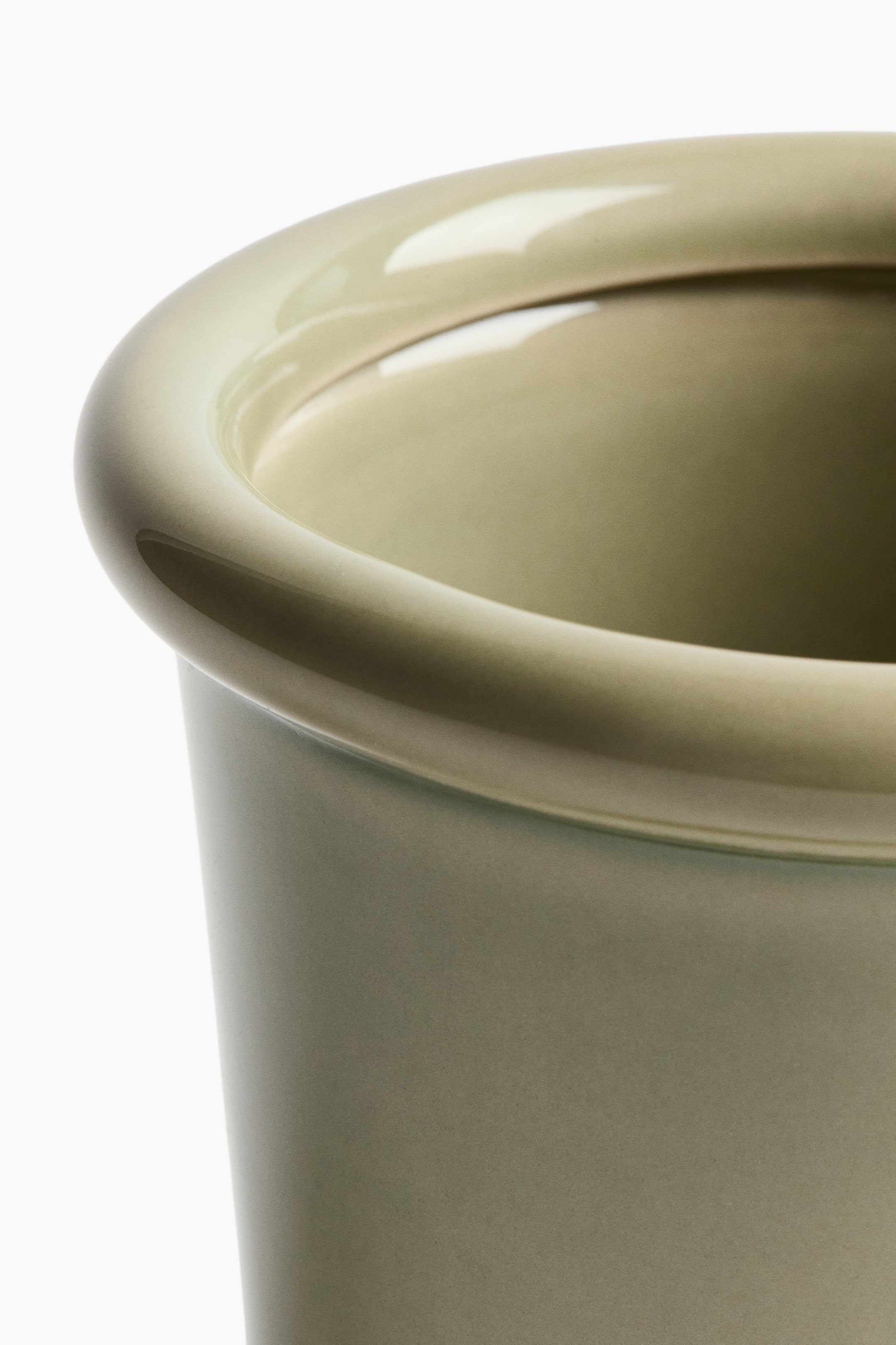 View larger image: Extra-Small Stoneware Plant Pot with Saucer - Light green - Home All | H&M CA 3