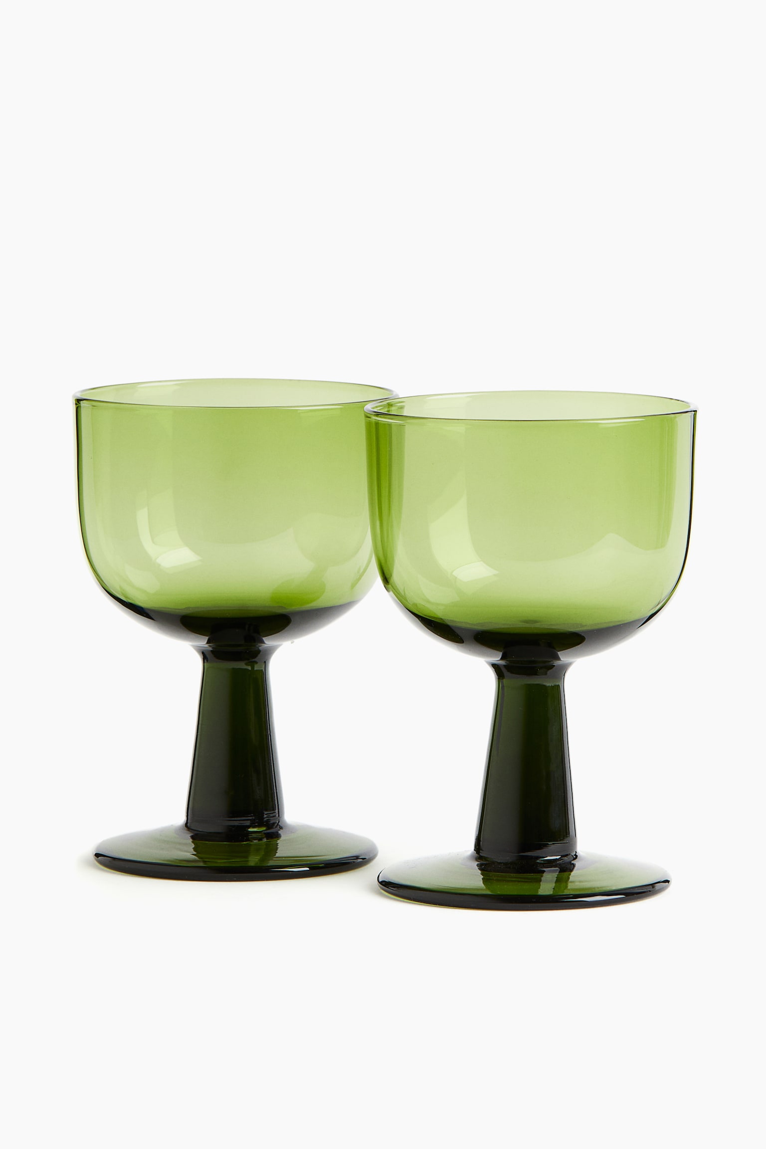 2-pack wine glasses - Olive green/Clear glass - 1