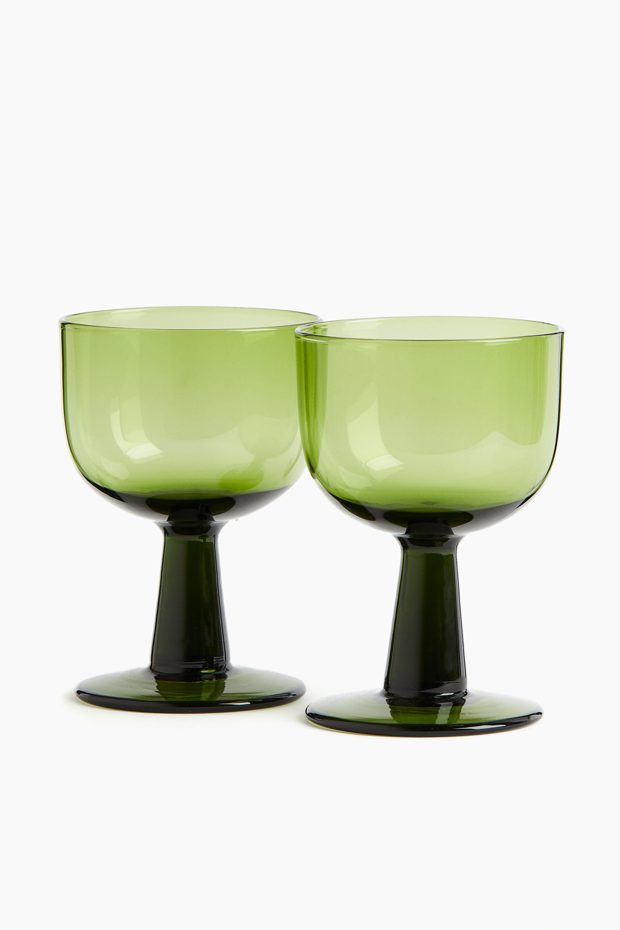 2-pack Wine Glasses - Olive green - Home All | H&M US 2