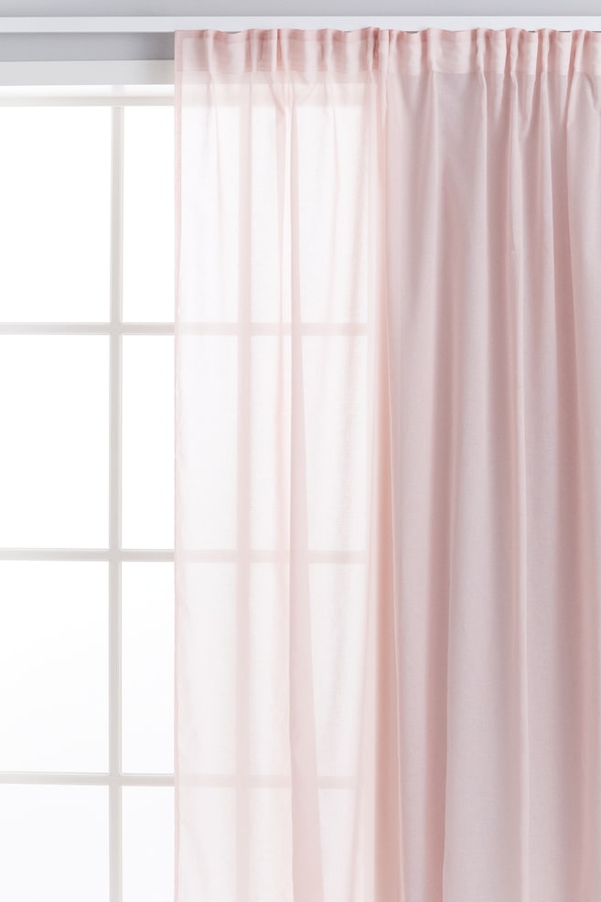 1-pack wide curtain length - Lys rosa/Lysegrøn - 1