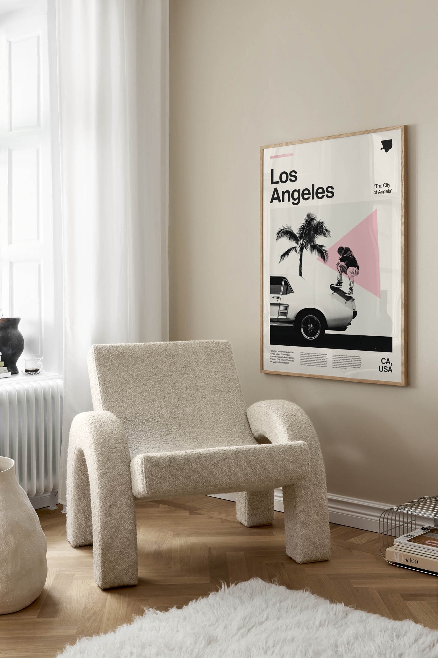 Los Angeles Poster - Beige