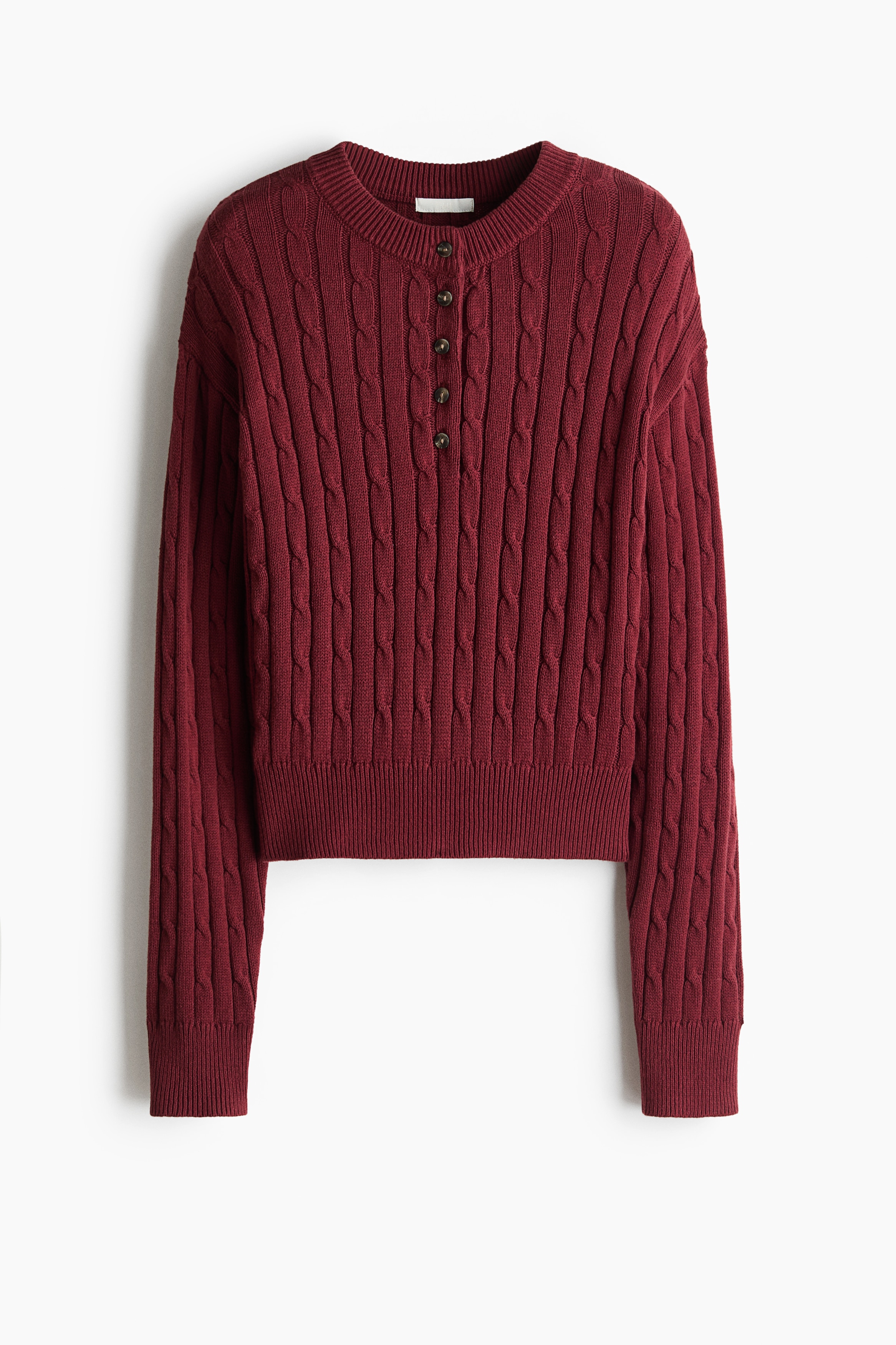 Button Top Cable Knit Sweater