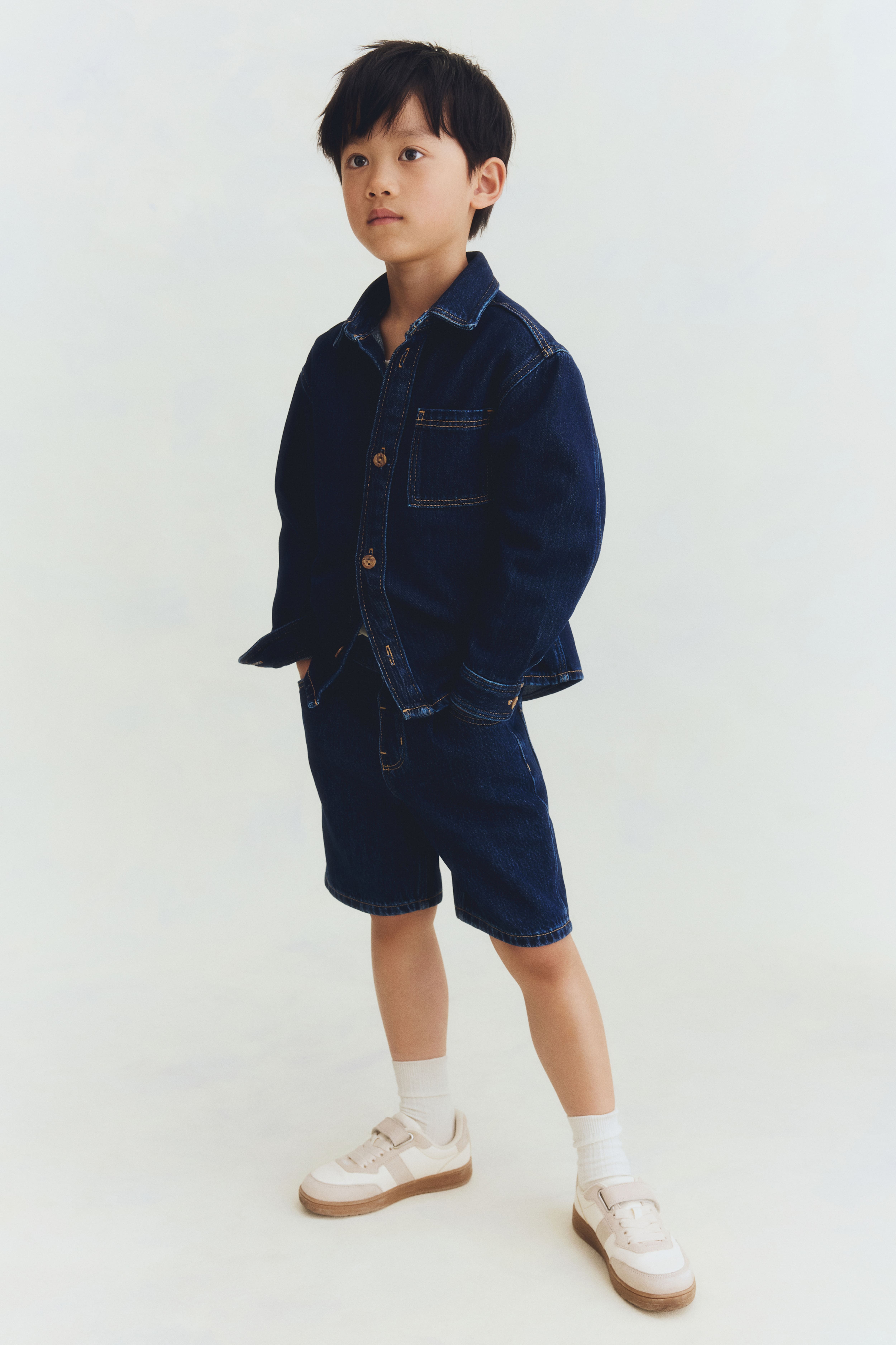 Knee-length Denim Shorts