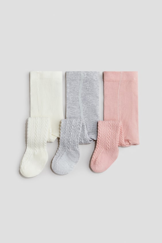 H&M 3-Pack Ribbed Tights