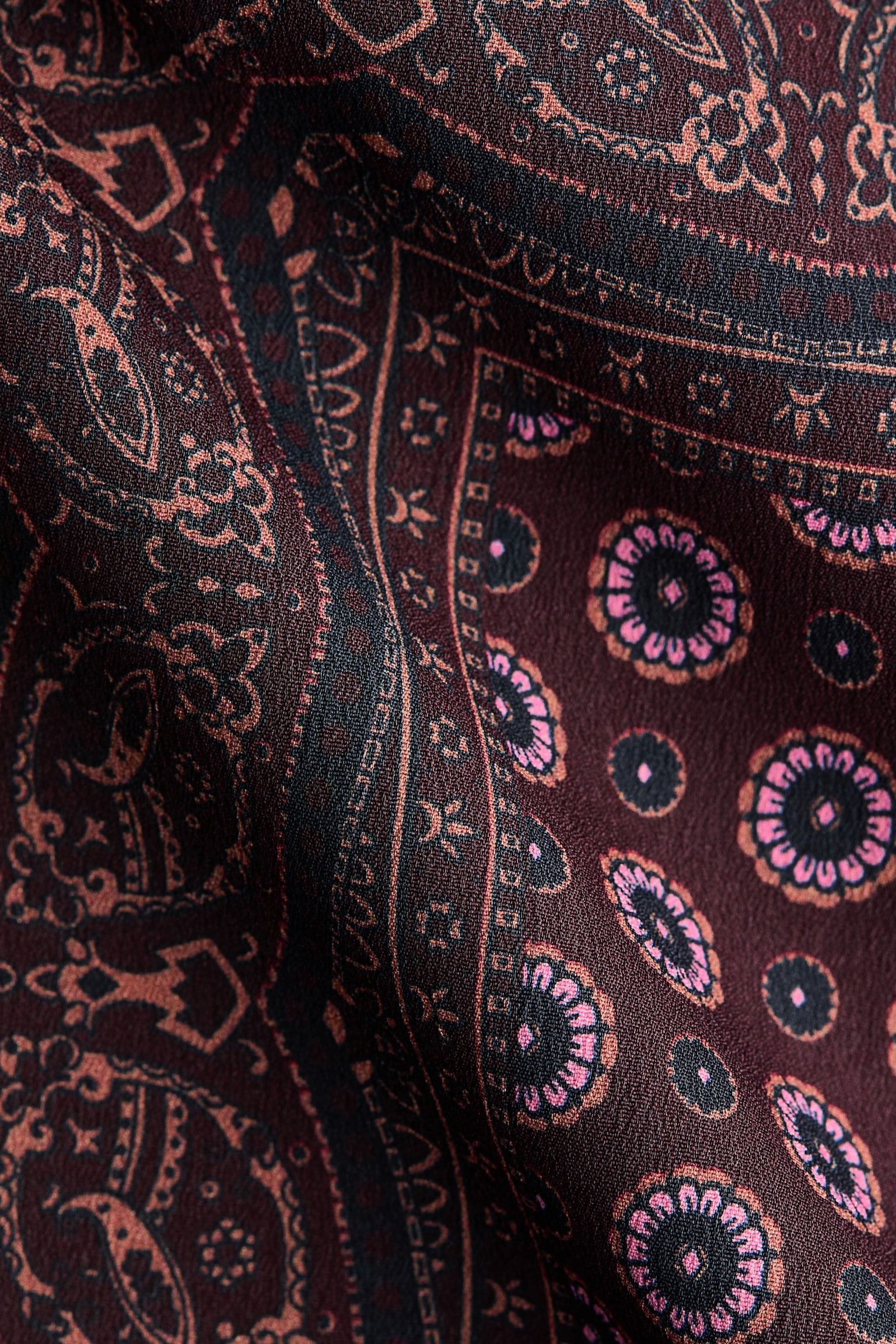 Pull-on trousers - Burgundy/Patterned - 2