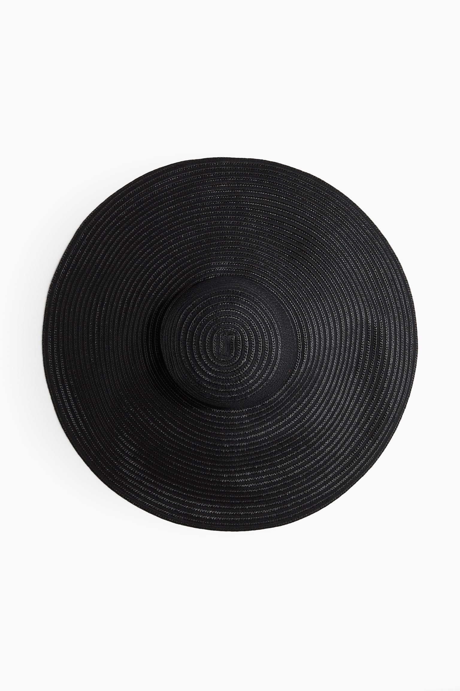 Wide Brim Straw Hat - Black - 4