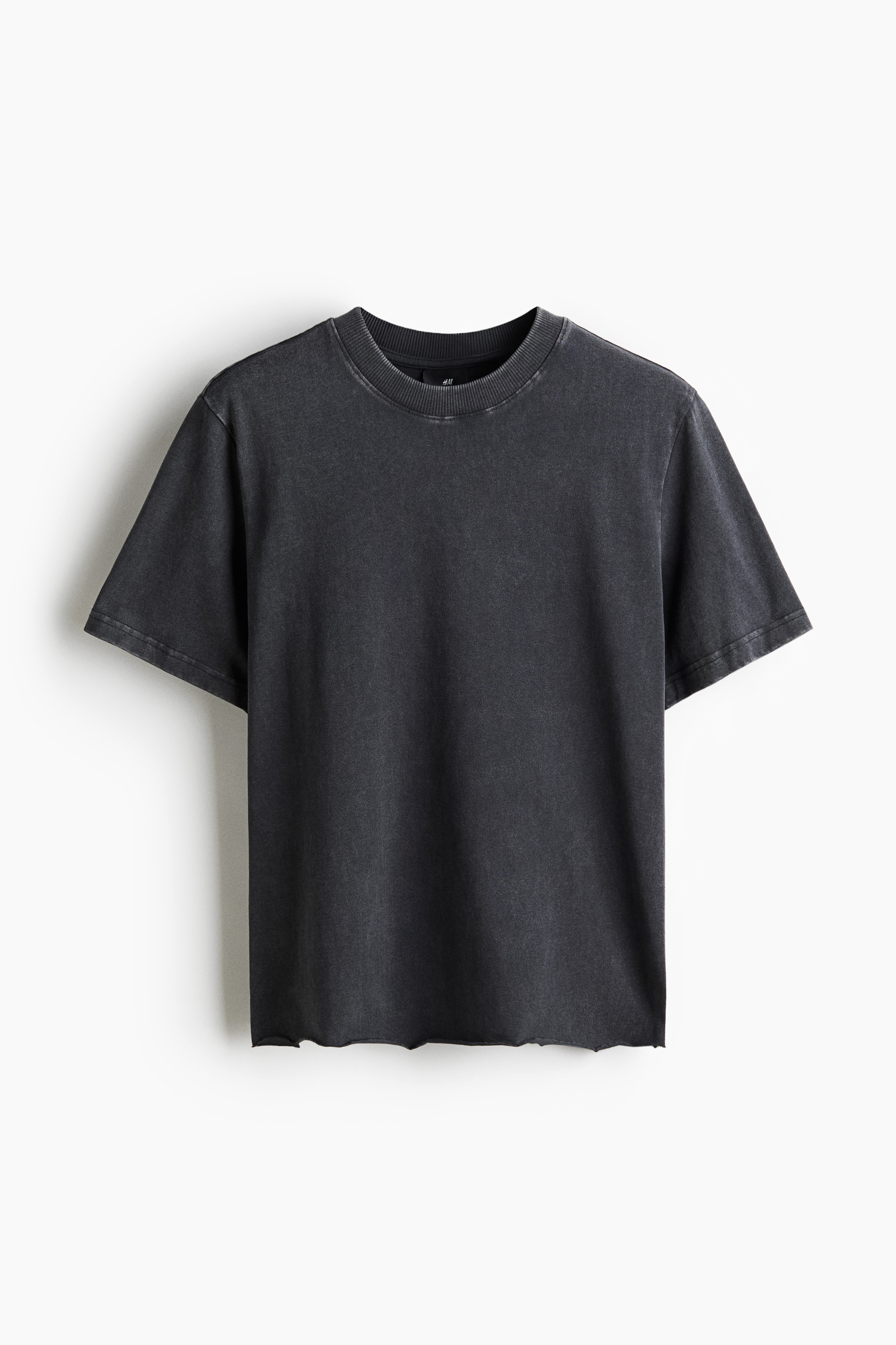 Regular Fit Washed T-shirt - Dark grey/Green/White