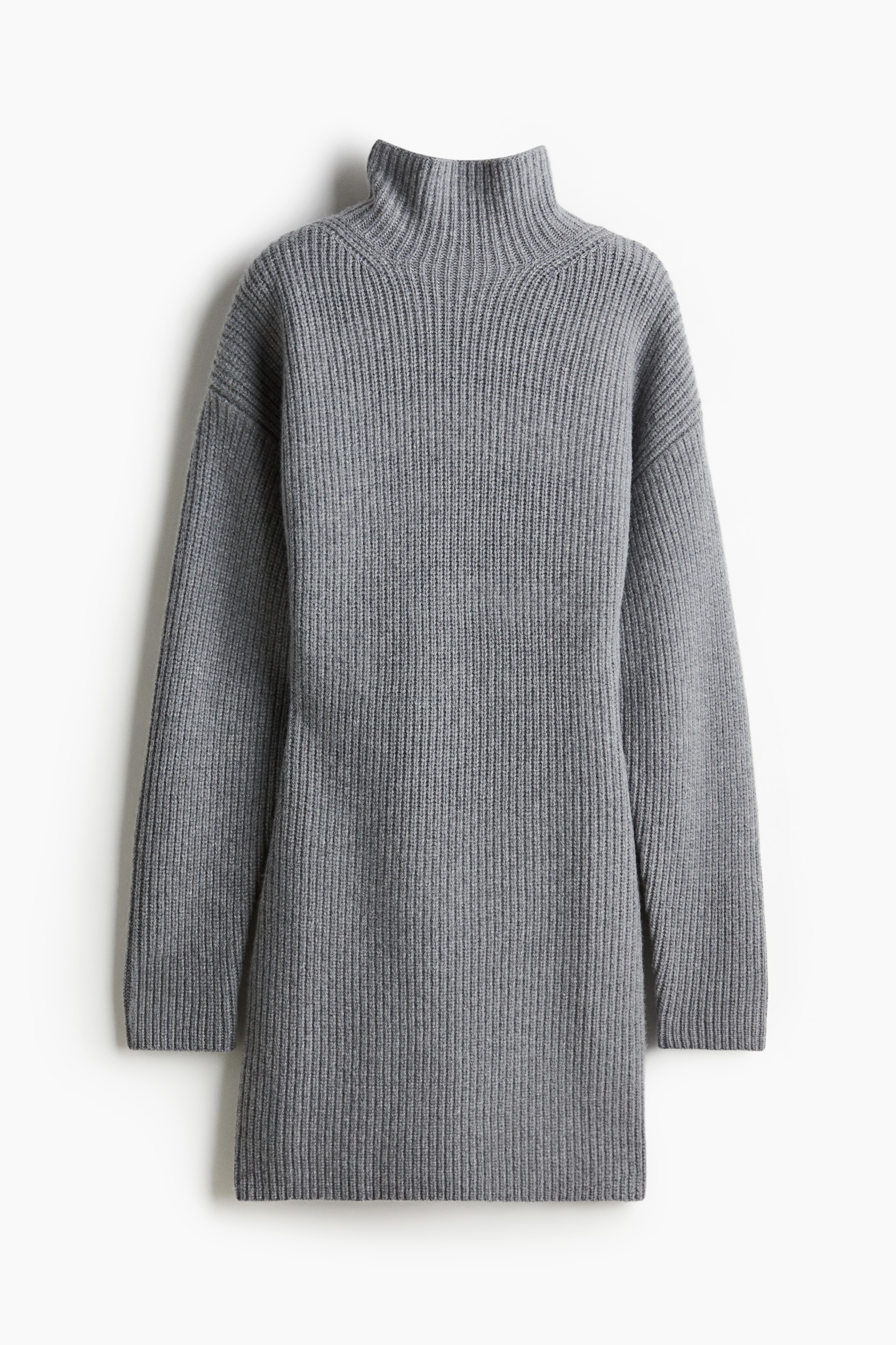 Women's Grey marl Cashmere-blend turtleneck dress | H&M GB