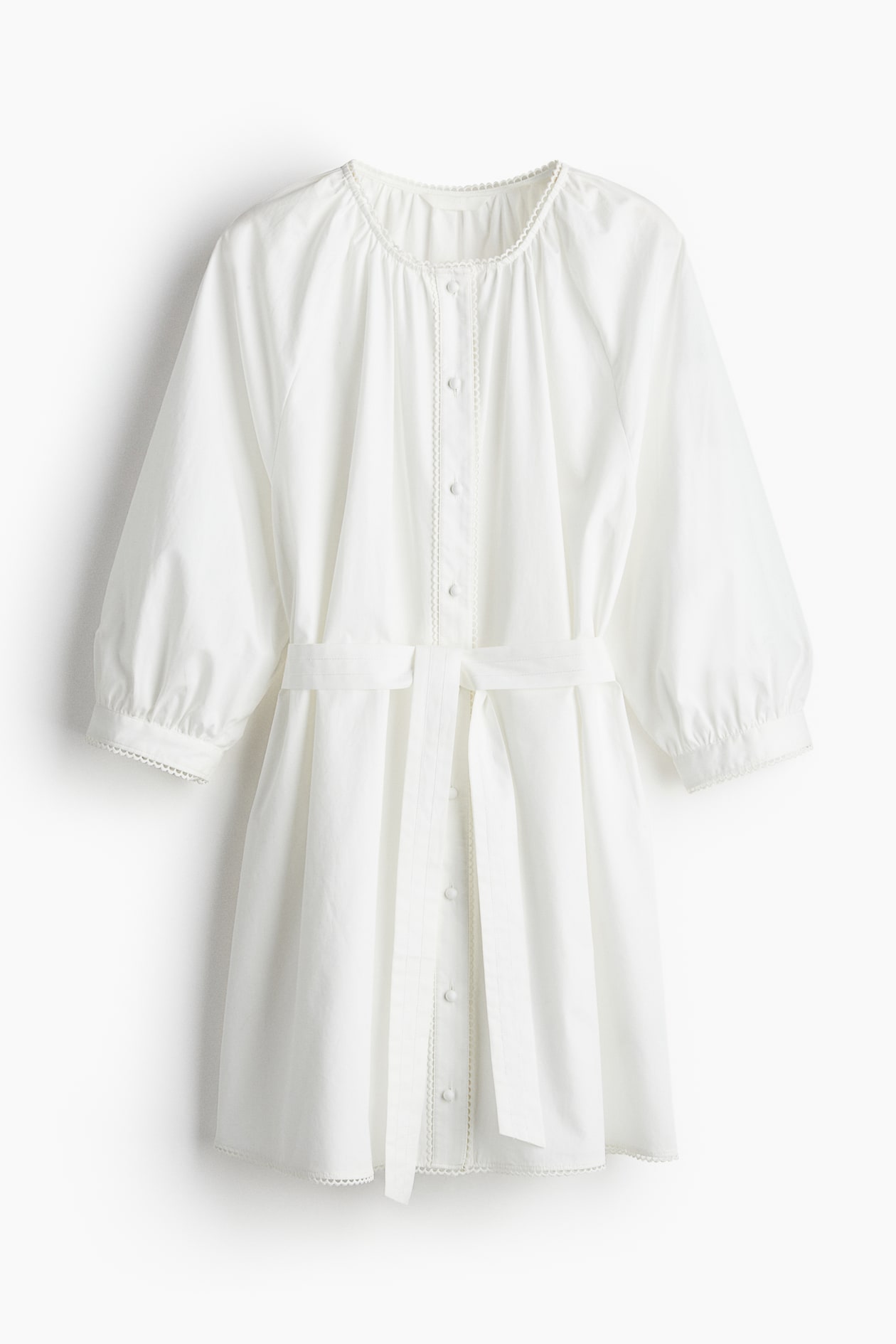 picot trimmed jersey dress Women's White Picot-trimmed Maxi dress