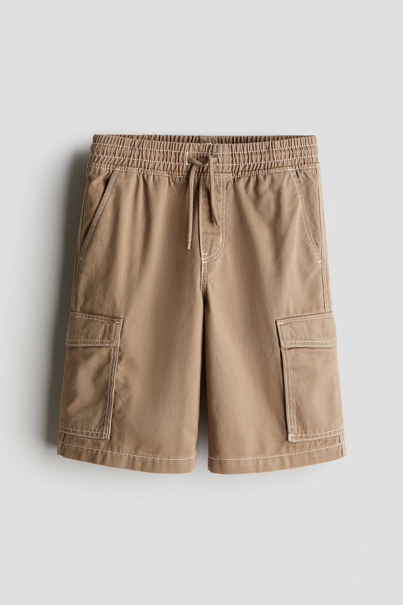 Twill cargo shorts - Dark beige/Black/Khaki green/Natural white/Khaki green - 1