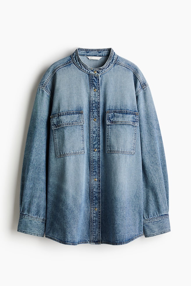 Washed Denim Shirt - Denim blue - 1
