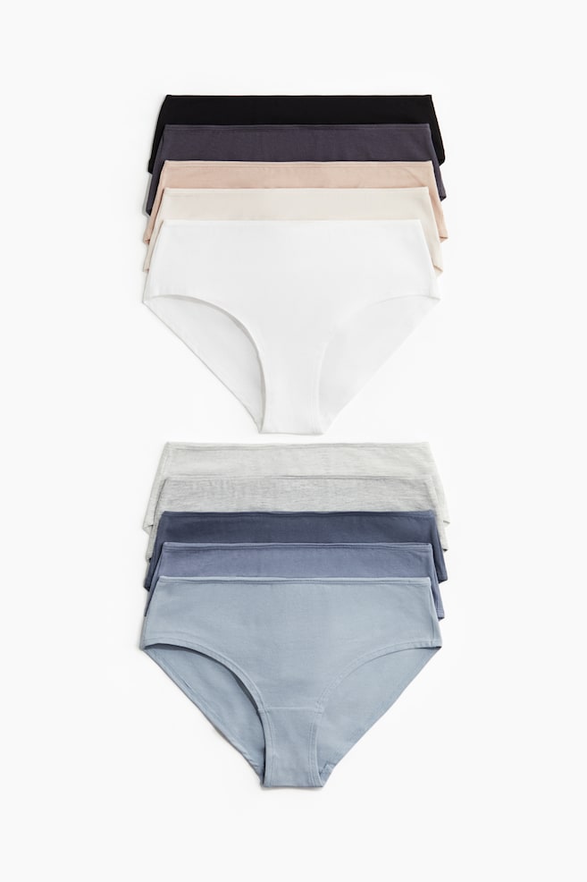 10-pack cotton hipster briefs - Light blue/Dusty blue/Light pink/Dusty pink/Black/Dusty blue/Light grey marl/Grey/Dusty green/Light grey marl/Pink - 1