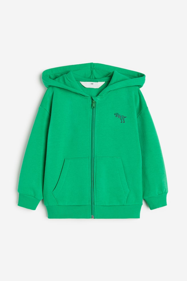 Zip-through hoodie - Green/Dinosaur/Grey marl/Black/Dark blue/dc/dc/dc - 1