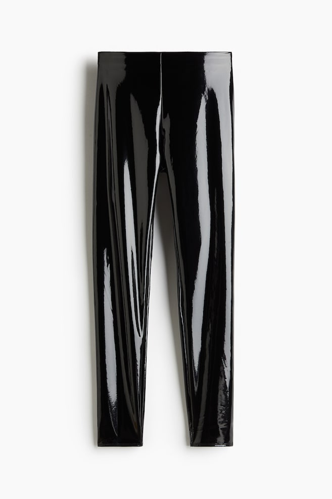 Patent jersey leggings - Black - 1