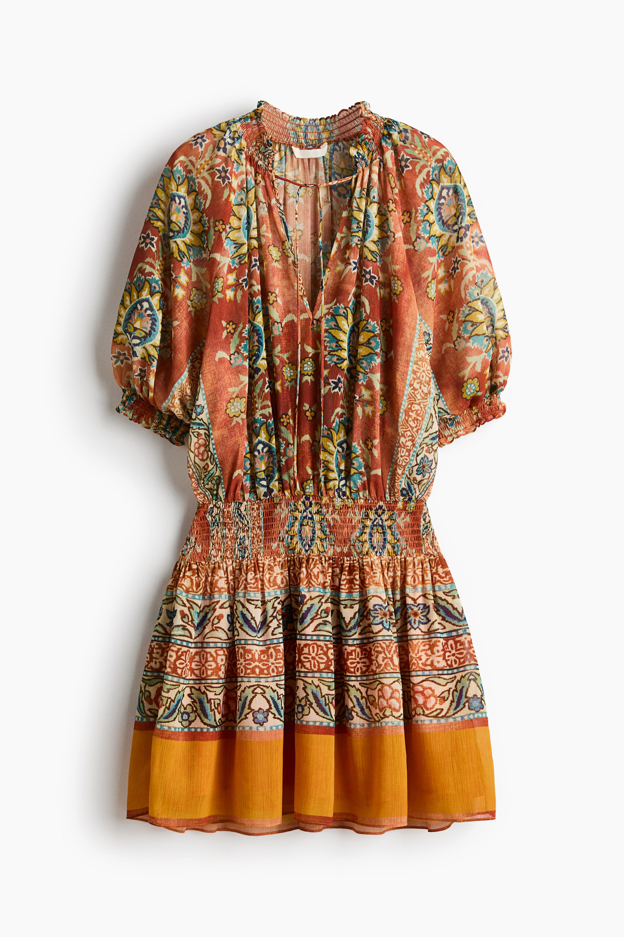 View larger image: Oversized tunic dress - Burnt orange/Patterned - Ladies | H&M IN 1