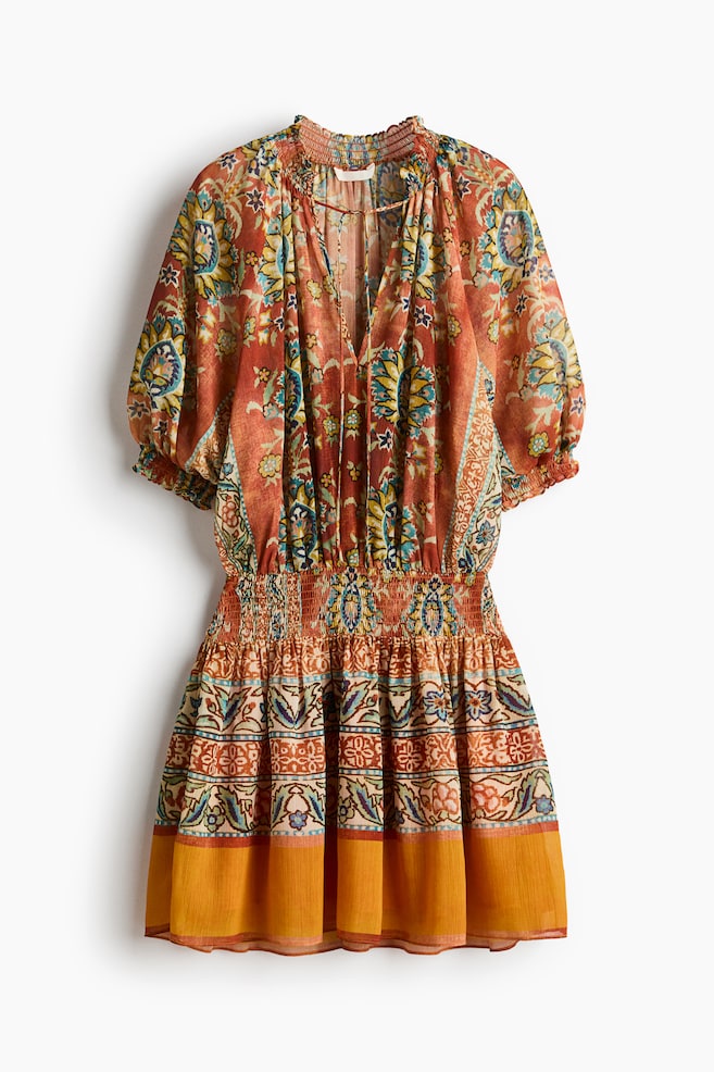 Vestido túnica oversize - Naranja quemado/Estampado/Azul/Estampado paisley/Rosa claro/Estampado paisley/Rosa claro/Estampado - 1
