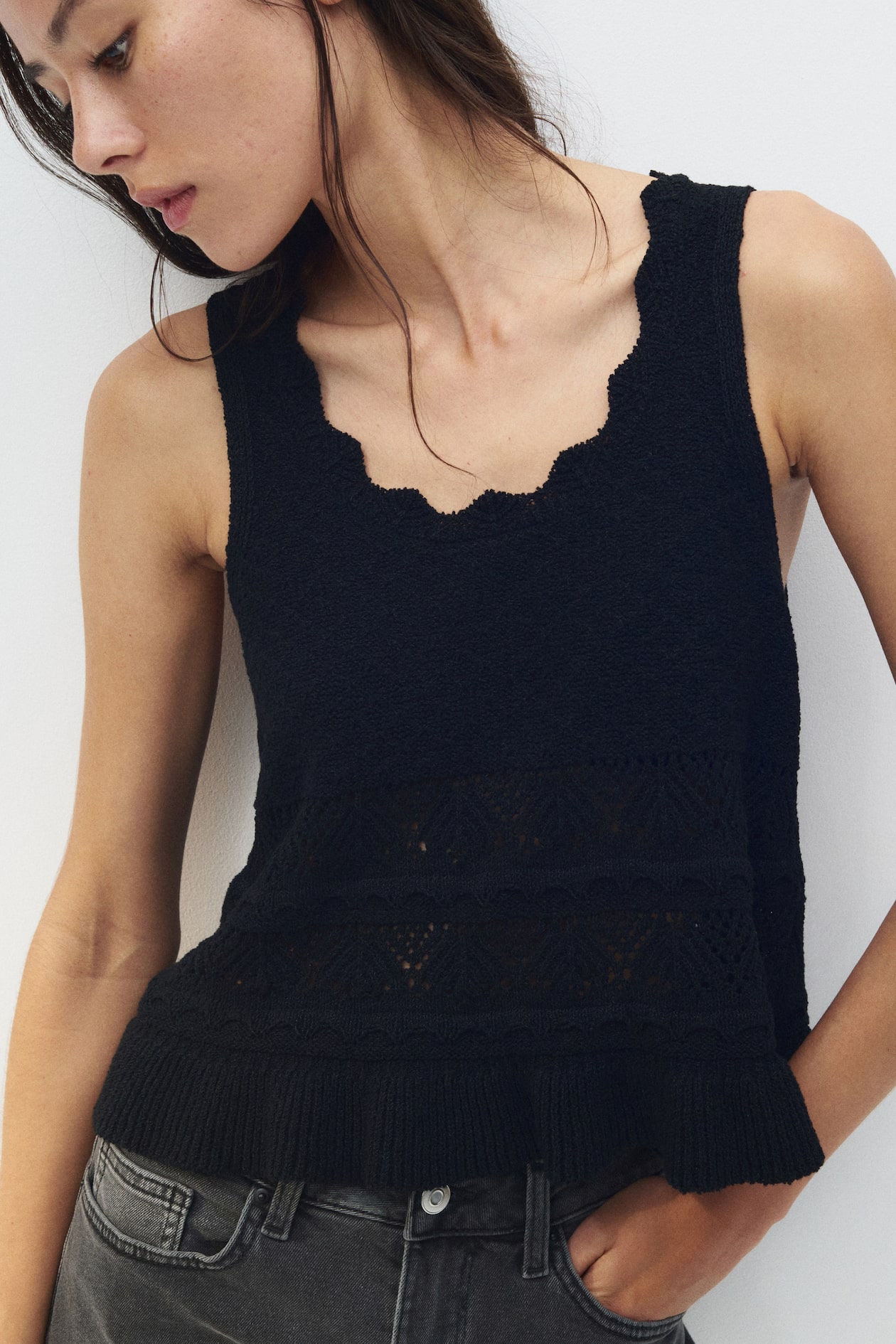 Crochet-Look Sleeveless Top - image 3