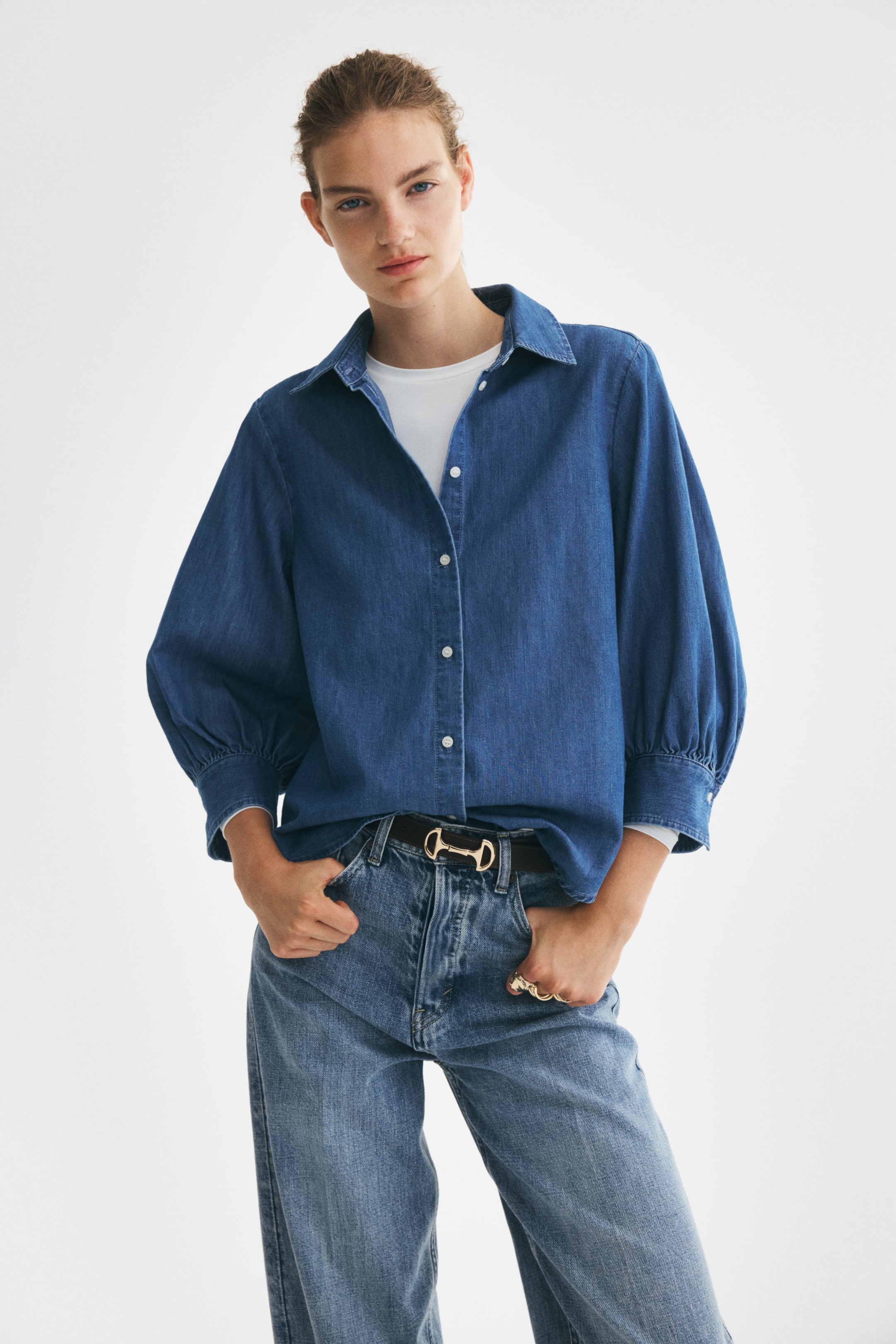 View larger image: Denim shirt - Denim blue - Ladies | H&M 1